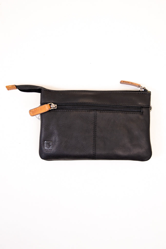 Adrian Klis 1544 Genuine Leather Purse for Women - Black & Tan Crossbody Bag - Stylish & Durable Handbag for Daily Use, Work, and Travel