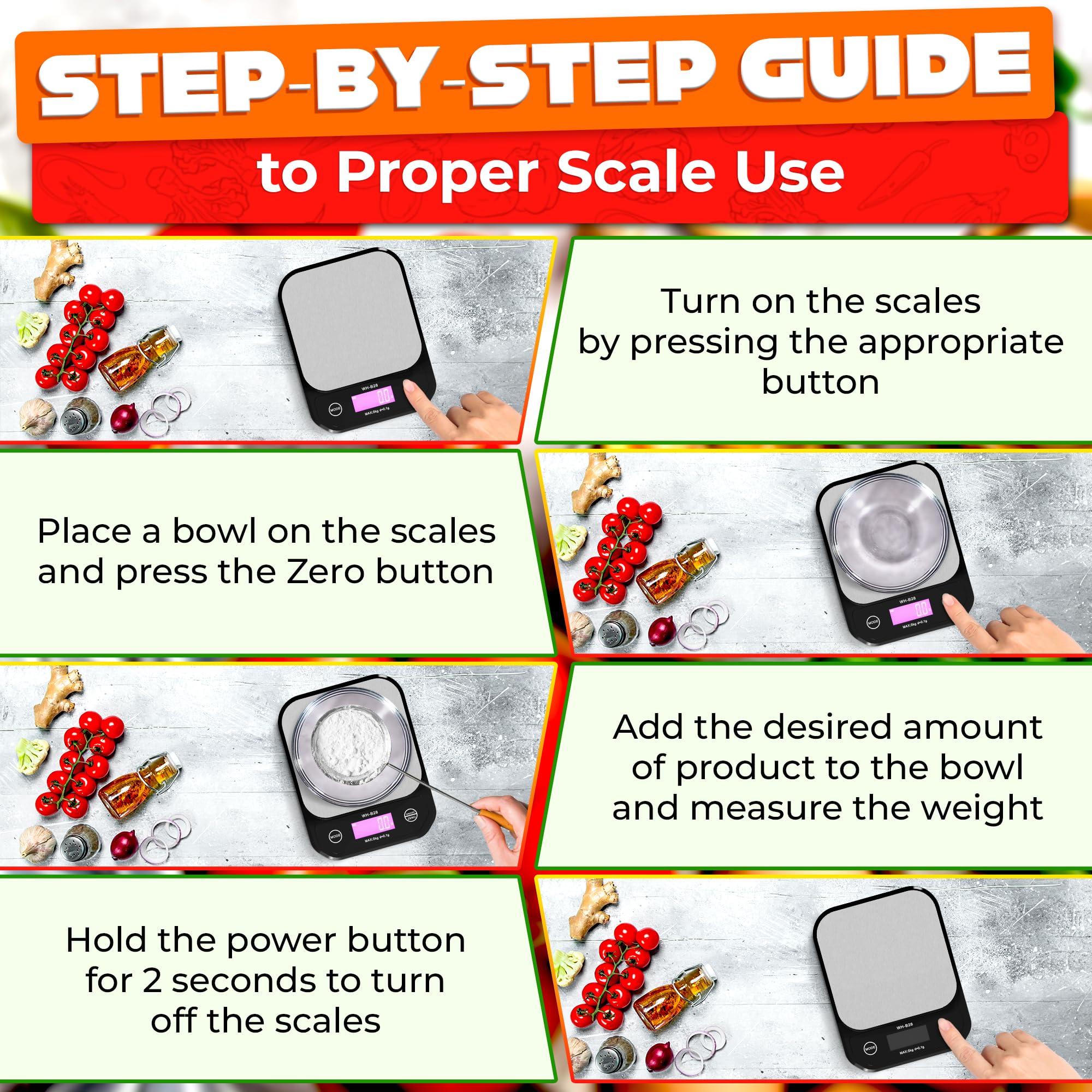 5kg Digital Kitchen Scale for Baking & Sourdough | Precise Food Weighing