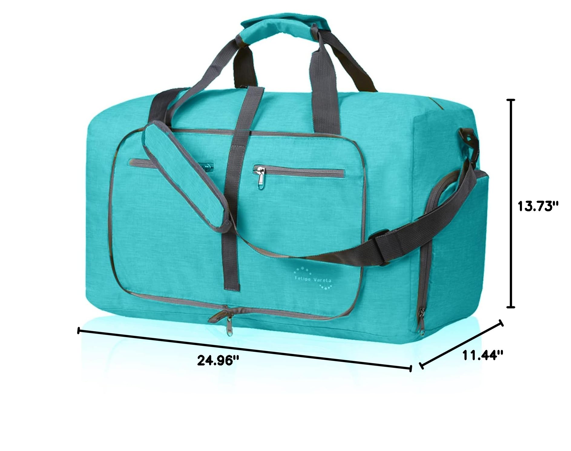 Felipe Varela Duffle Bag with Shoes Compartment & Adjustable Strap - Foldable Waterproof Travel Duffel for Men & Women - Perfect for Gym, Sports, Weekend Trips & Air Travel