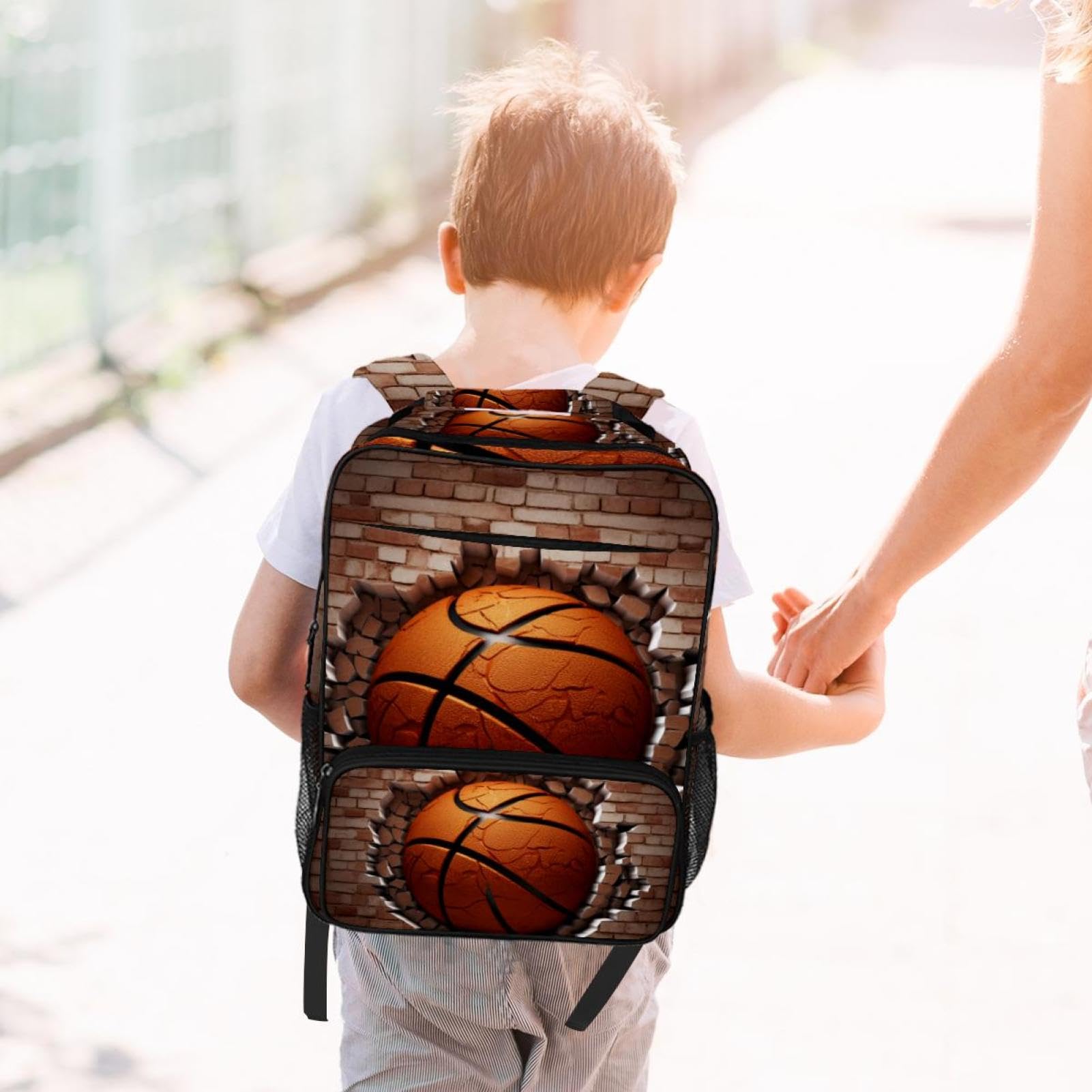 Premium Travel & Work Backpack - Durable Ball Basketball Wall Texture Design - Perfect for Business Trips, Gym, School & Outdoor Adventures