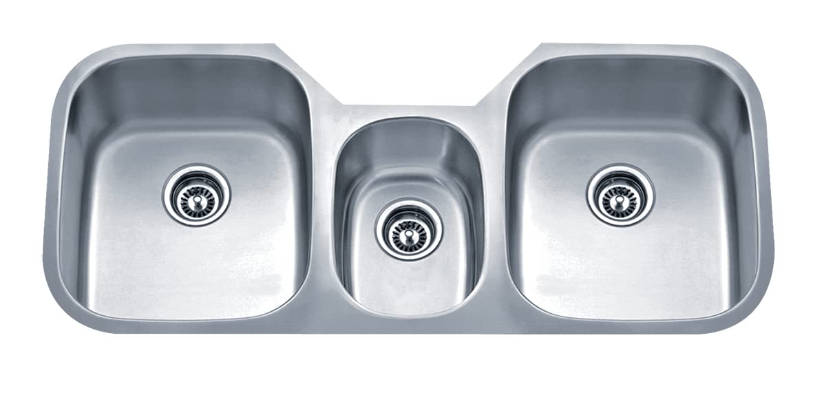 46 Inch 18 Gauge Undermount Triple Bowl Stainless Steel Kitchen Sink - Durable & Stylish for Modern Kitchens, Perfect for Heavy Cooking & Entertaining