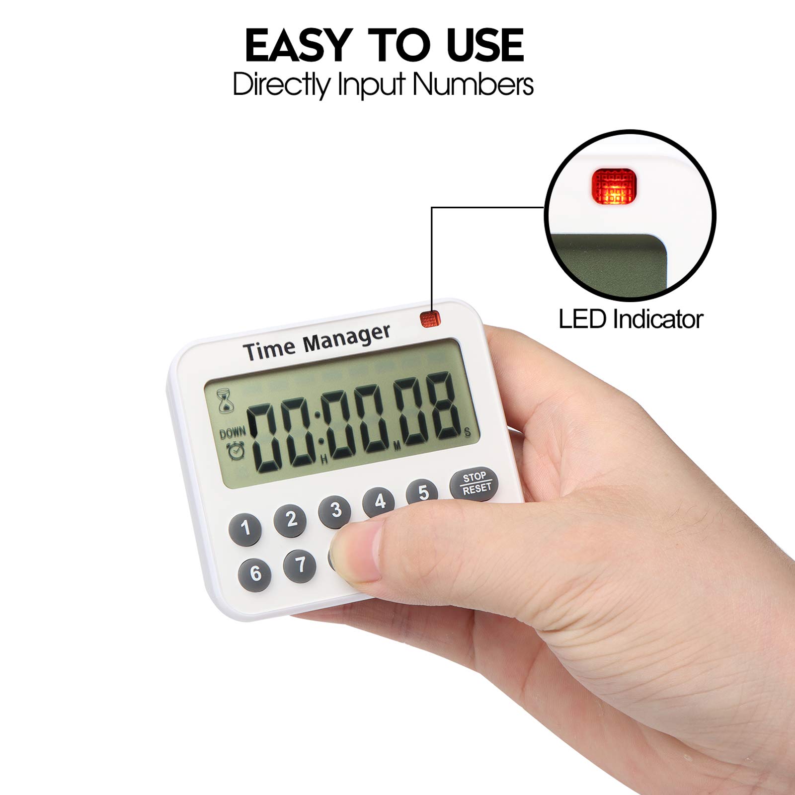 AIMILAR AY4052-2 Digital Kitchen Timer - Magnetic Count Up/Down Cooking Timer with Loud Alarm, Direct Time Input (Hours/Minutes/Seconds), 2-Pack - Perfect for Baking, Cooking, Workouts & Classroom Activities