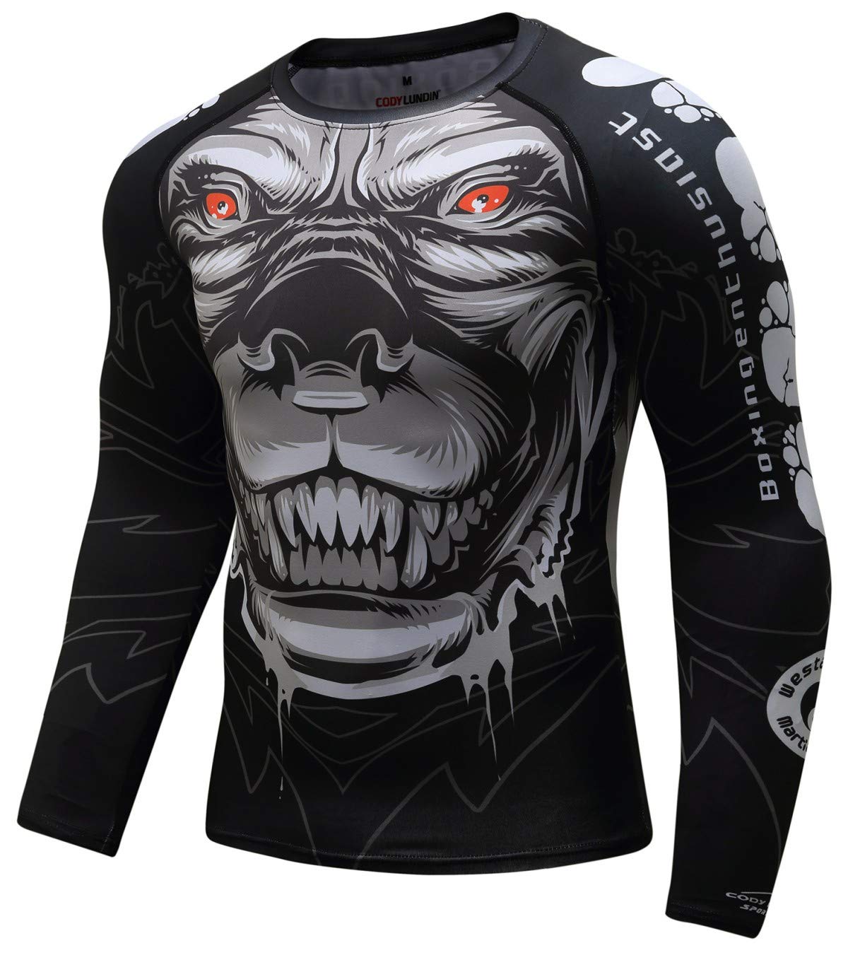 Red Plume Men's Compression Tights & Digital Print Sports T-Shirt - Moisture Wicking Workout Outfit for Running, Gym & Fitness Training