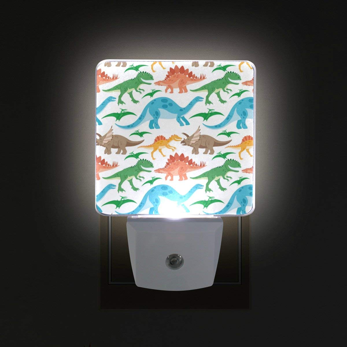 Dinosaur Night Light for Kids - LED Auto Sensor Plug-in Night Light with Cute Animal Design, Dusk to Dawn Lighting for Nursery, Bedroom, Kids Room & Adults Room - Perfect for Bedtime, Night Feedings & Safe Nighttime Navigation