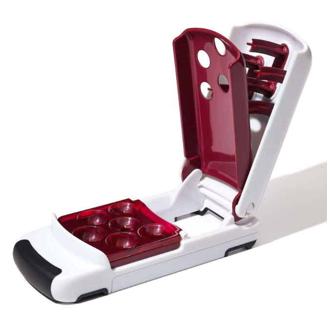 OXO Multi Cherry Pitter - Stainless Steel Cherry Pitter Tool for Fast & Easy Pitting - Perfect for Baking, Canning, and Fruit Salad Prep