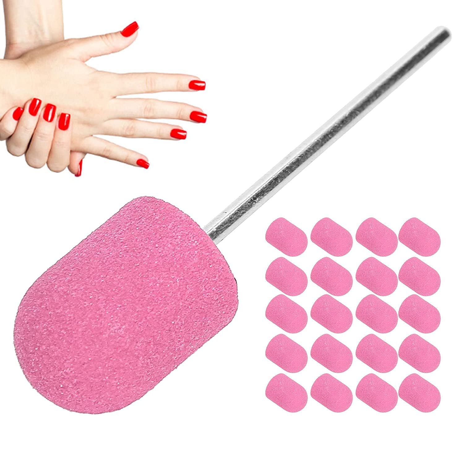 Premium Nail Sanding Head for Professional & Home Manicures - High Strength, Lightweight Nail Polishing Buffer (Pink) | Perfect for DIY Nail Care, Salon Use & At-Home Grooming Kits