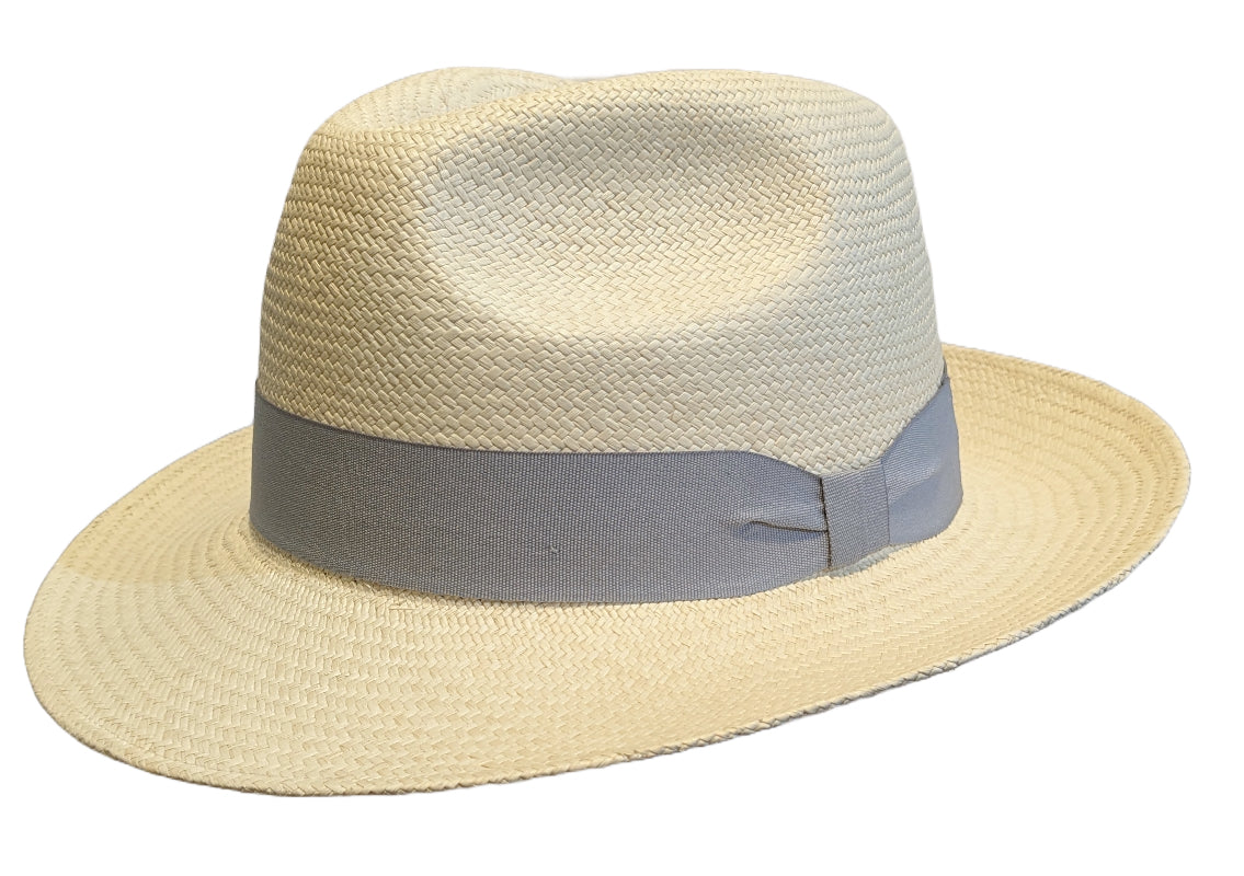 Premium Handwoven Grade 3 Brisa Fedora Panama Hat - Natural Color with Silver Band for Men & Women - Perfect for Beach, Summer Vacations & Outdoor Events