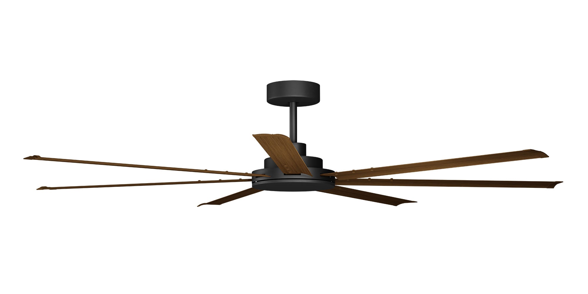 Alula 60-Inch Ceiling Fan with Black Motor & Koa Wood Blades - Energy Efficient Indoor/Outdoor Cooling for Living Room, Bedroom, or Patio