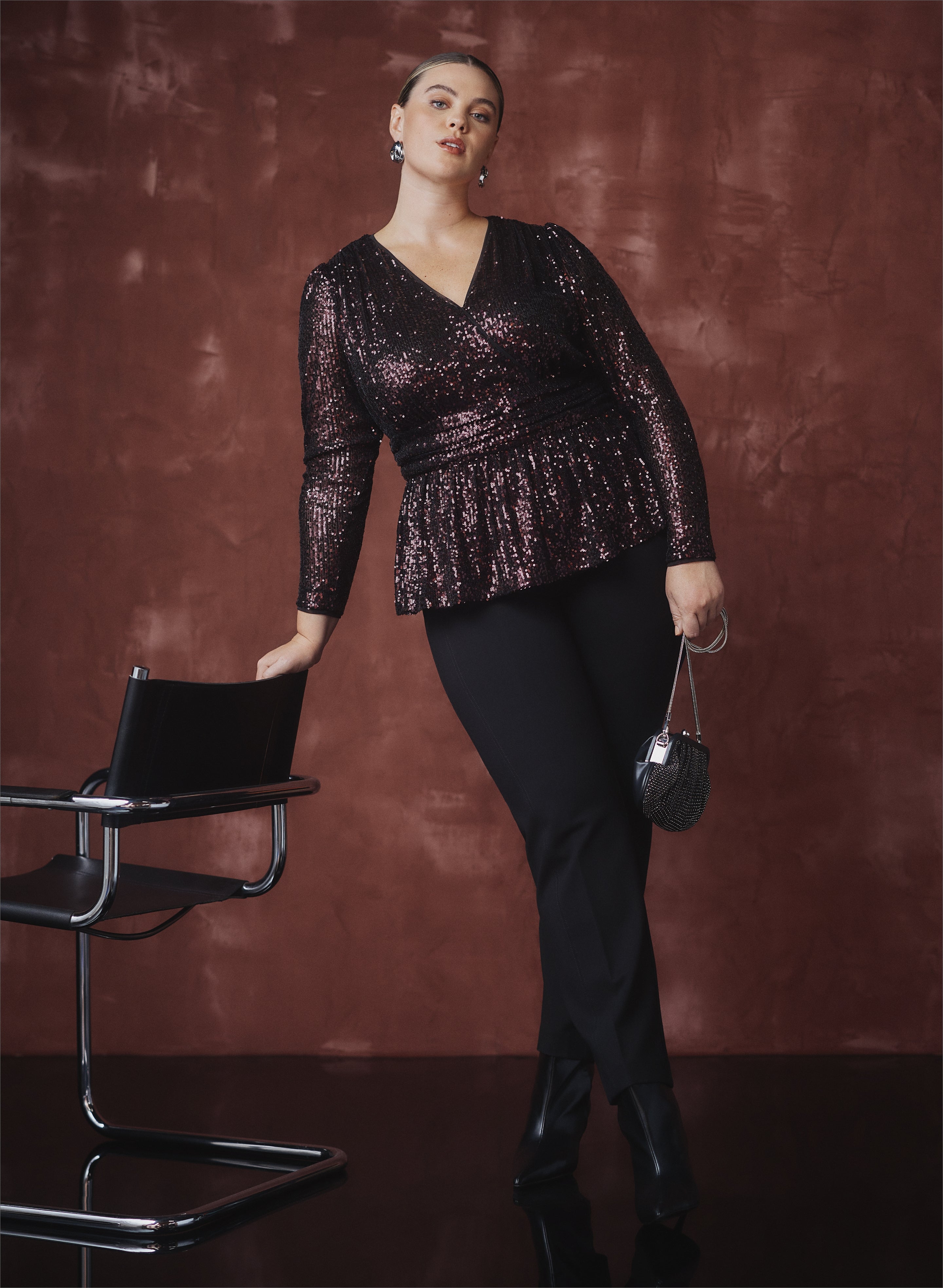Sparkly Crossover Sequin Top for Women - Elegant Party & Evening Wear - Perfect for Night Out, Club, Prom & Special Occasions