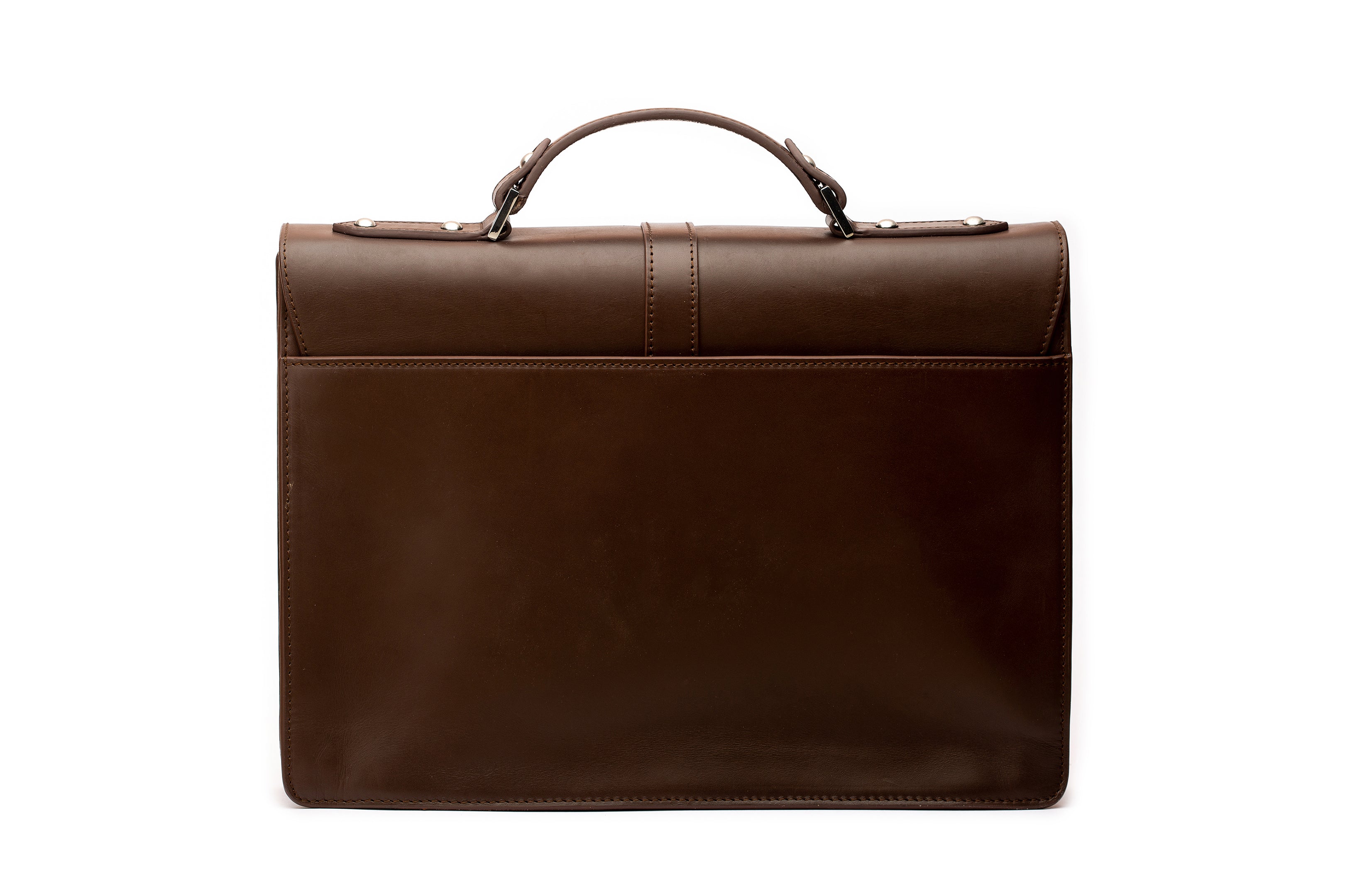 Premium Genuine Leather Laptop Briefcase for Business Professionals - Dark Brown - Perfect for Office, Travel & Executive Meetings