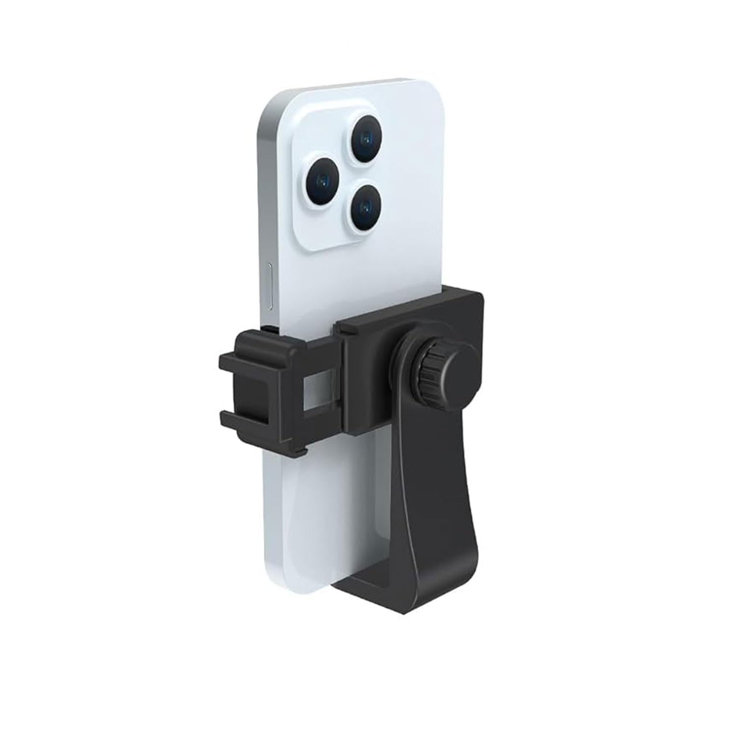 Rotatable Phone Holder Tripod Mount Adapter - 360° Adjustable Clip with 1/4 Inch Screw & Hot Shoe for Vertical/Horizontal Shooting - Perfect for Vlogging, Live Streaming & Photography (Black)