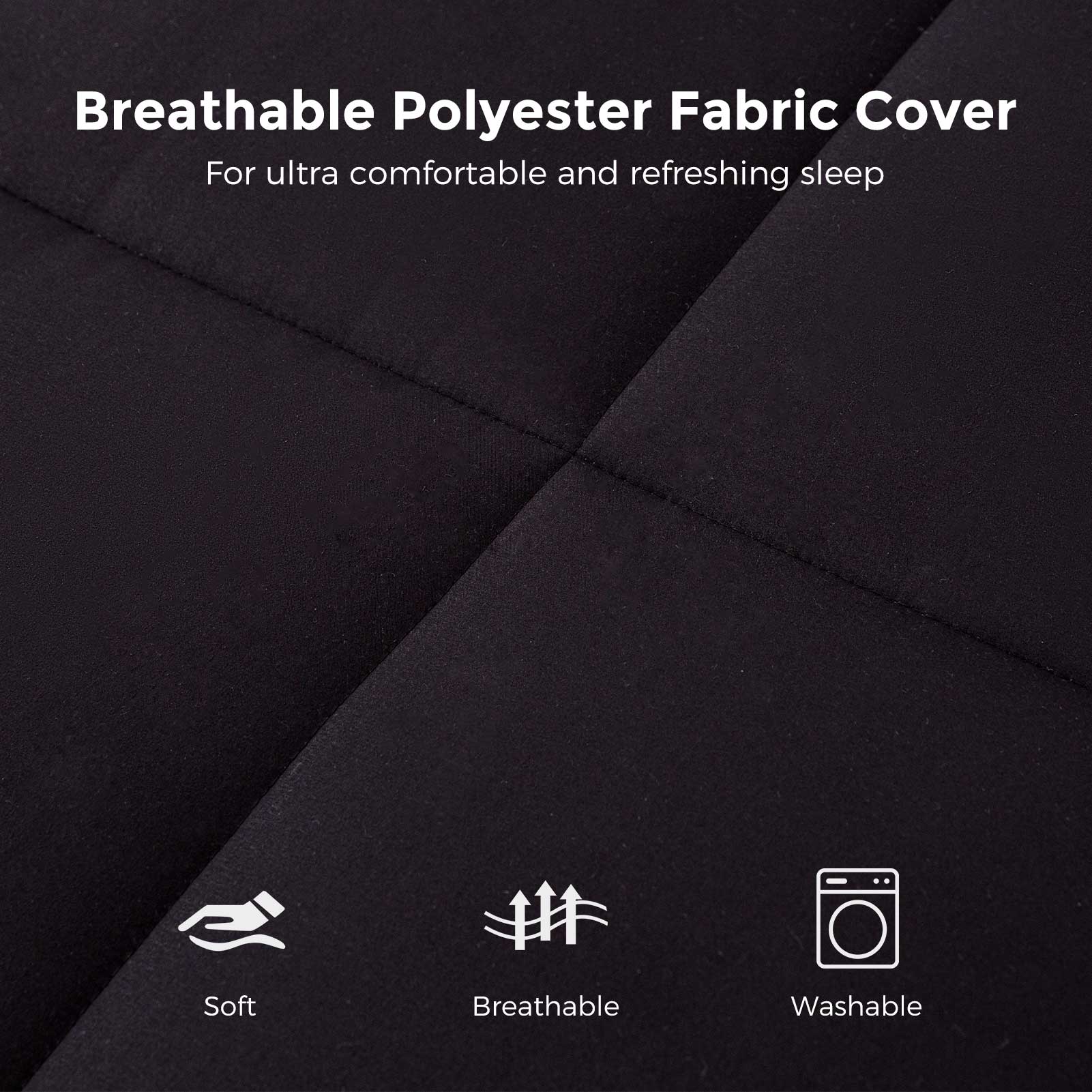 MAXYOYO 6-Inch Extra Thick Floor Futon Mattress - Black | Foldable Guest Bed, Dorm Room Essentials, Camping & Home Office Sleeping Solution
