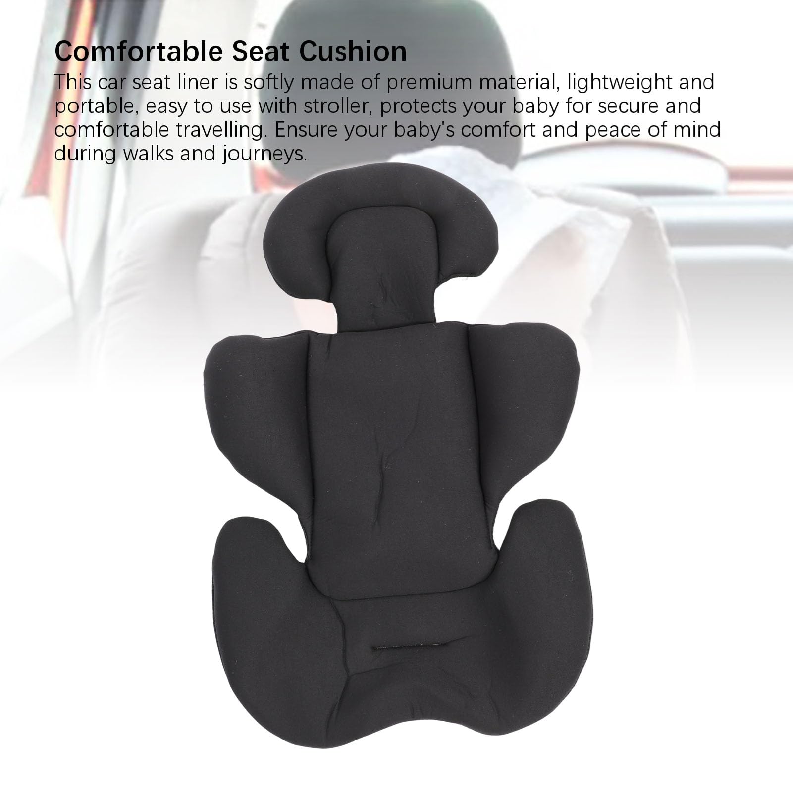 Soft Detachable Toddler Car Seat Insert - 27in Safe Baby Stroller Liner with Head & Body Support Pillow | Neck Support Cushion for Car Seat & Stroller | Perfect Baby Shower Gift for New Parents | Ideal for Road Trips, Daily Commutes & Air Travel