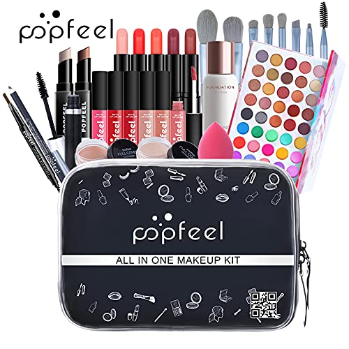 All-in-One Makeup Gift Set for Women - 29 Piece Cosmetic Kit with Lipstick, Eyeshadow, Eyebrow Pencil & Makeup Tools | Perfect for Travel, Birthday Gifts & Everyday Beauty Routine