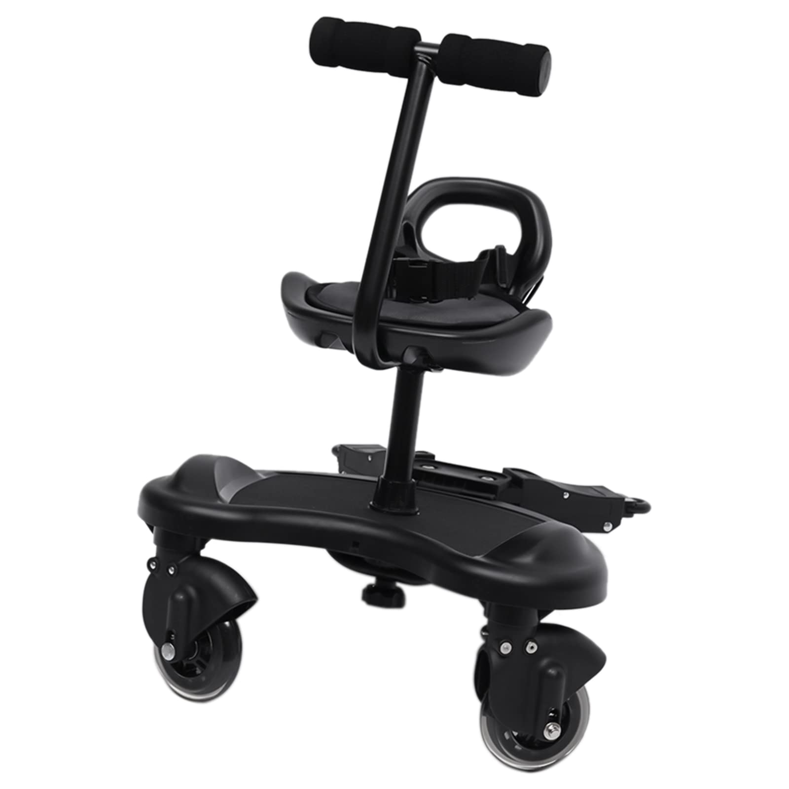 2-in-1 Universal Stroller Board with Removable Seat - Adjustable Standing Platform & Footrest for Toddlers - Compatible with Most Pushchairs and Strollers - Perfect for Shopping, Travel and Outdoor Adventures