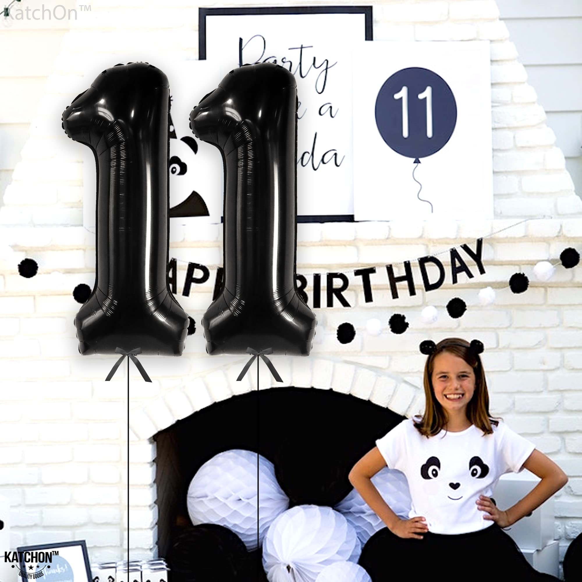 KatchOn 40 Inch Giant Black Number 11 Balloon - Extra Large Birthday Decorations for 11th Birthday Party, Anniversary & Special Events | Perfect for Boys' Birthday Decor, Photo Backdrops & Celebration Balloon Arches