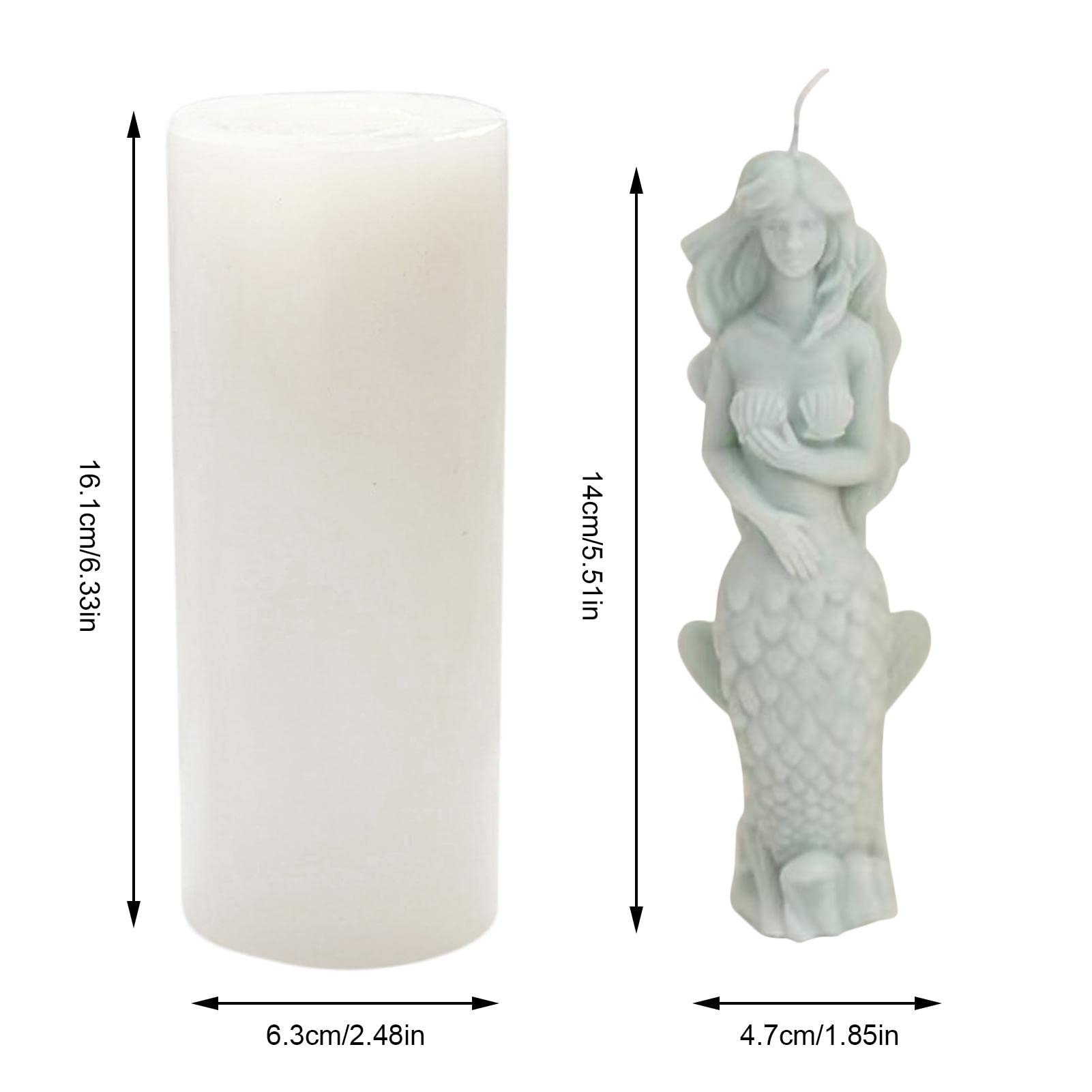 3D Mermaid Silicone Candle & Soap Molds for DIY Crafts - Reusable Handmade Candle Making Kit - Perfect for Halloween Party Decorations, Home Decor & Gift Making