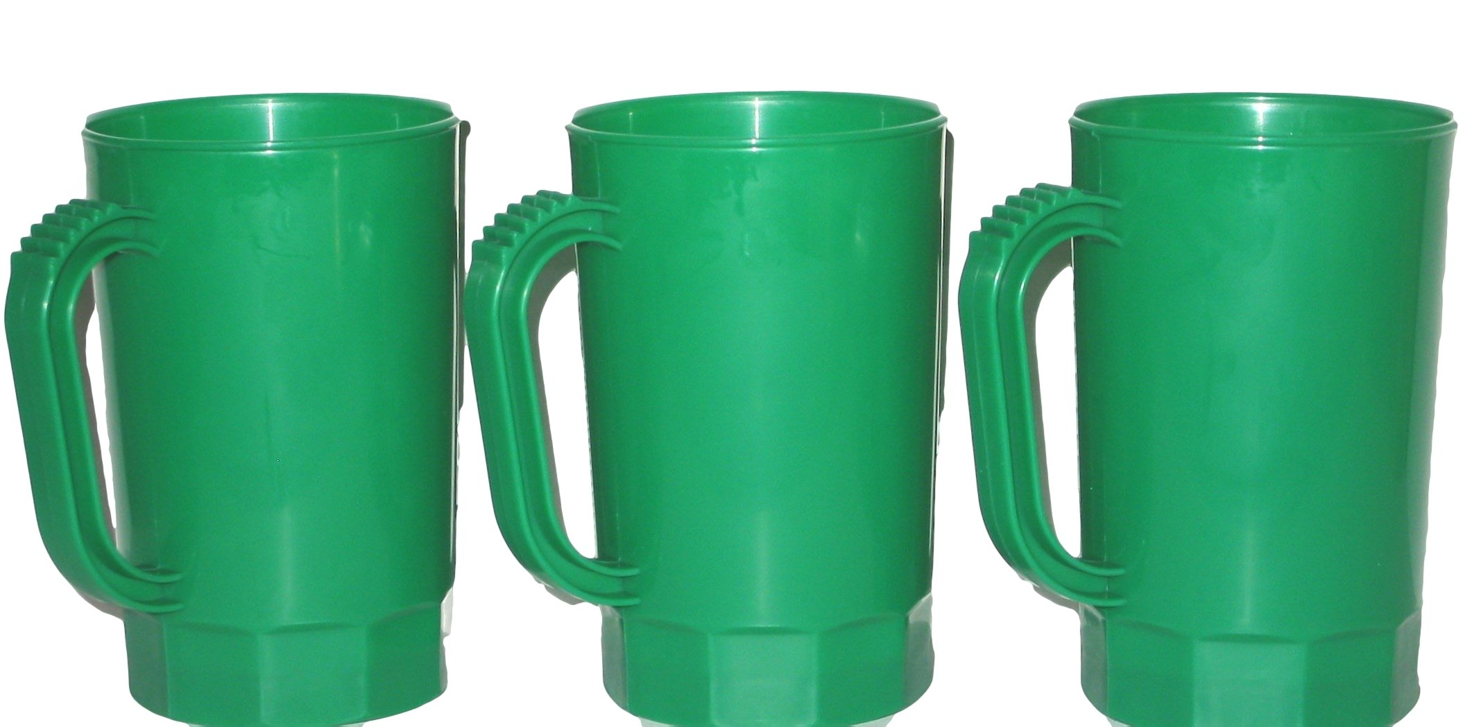 10 Pack Green Plastic 1 Pint Beer Mugs - Durable Party Cups for Outdoor BBQs, Tailgating & Bar Gatherings - BPA-Free Drinking Glasses for Beer, Soda & Cocktails