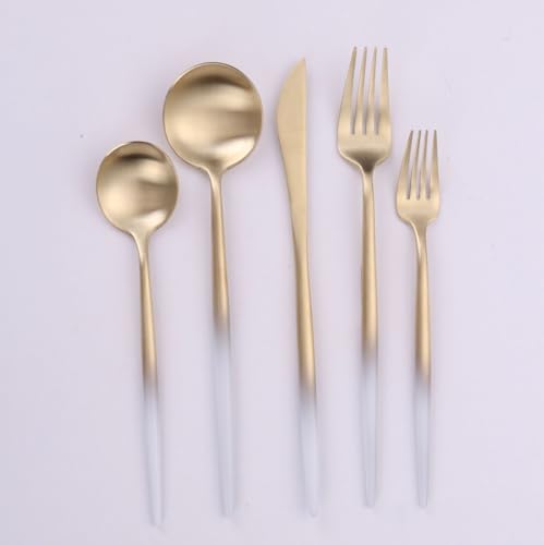 Ombre White and Champagne Gold