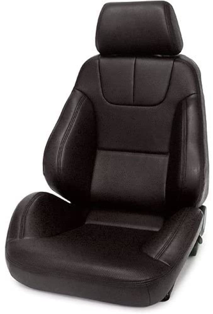 Rally DLX Recliner Left Black Vinyl - Premium Leather Reclining Chair for Living Room, Home Theater, and Office Comfort