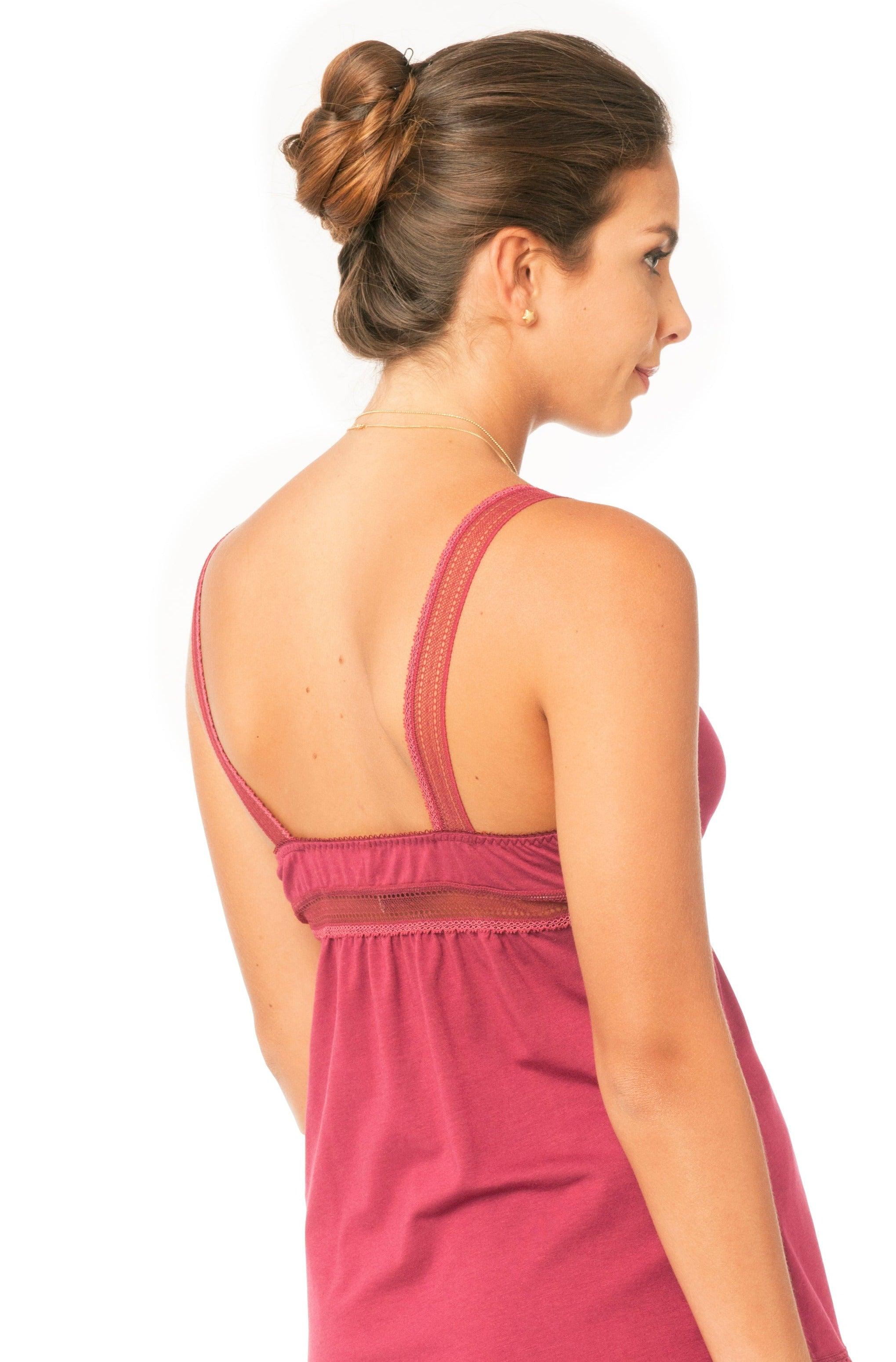 Rebecca Women's Lace Tank Strap Chemise Nightgown - Sexy Sleepwear for Women, Comfortable Satin Slip Dress for Bedtime & Lounge Wear