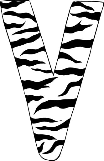10in. Zebra Animal Print Alphabet Letter Decals Stickers A to Z for Kids Room, Nursery, Classroom Decor - Waterproof & Removable Wall Art