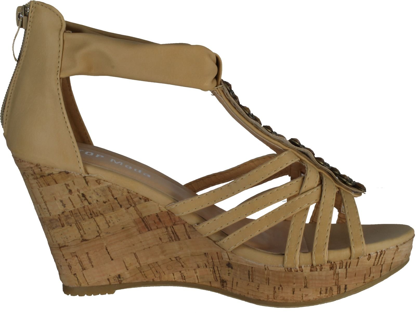 TOP Moda Women's DS-6 Comfortable Wedge Sandals - Stylish Summer Casual Shoes for Beach, Vacation & Everyday Wear
