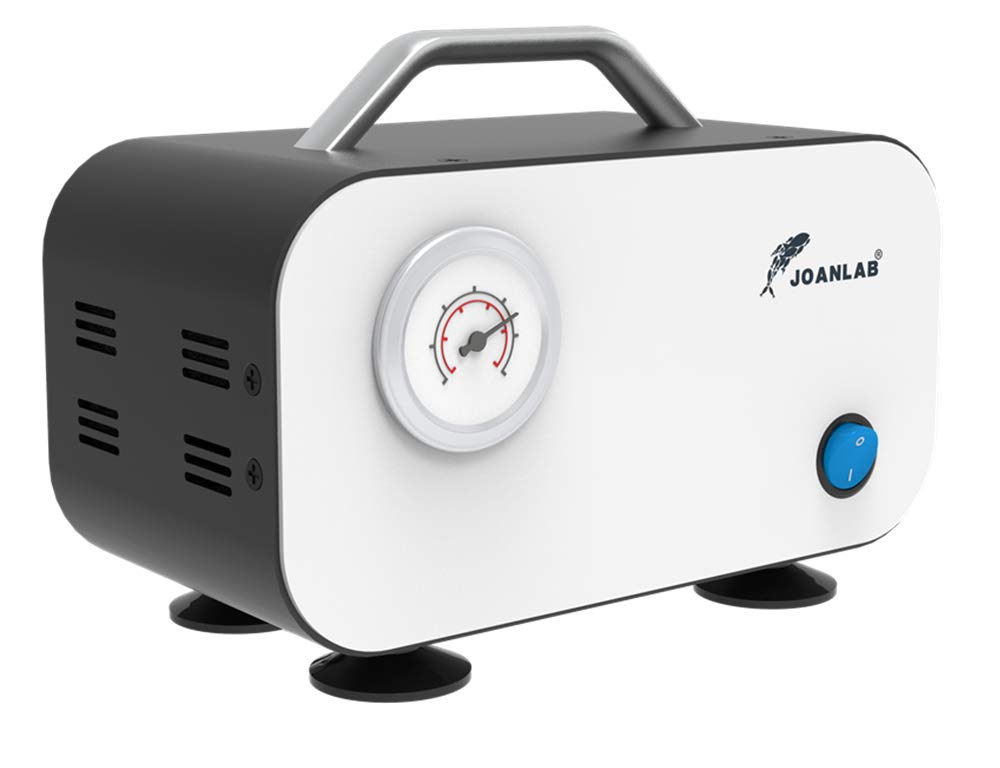 JOANLAB 10L/min Oil-Free Vacuum Diaphragm Pump for Laboratory Filtration - Includes Rubber Tubing | Ideal for Chemistry Experiments, Medical Research & Scientific Applications