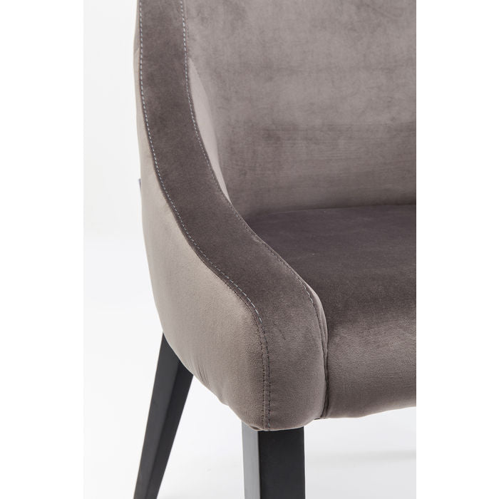 Luxury Velvet Grey Accent Chair - Modern Black Mode Design for Living Room, Bedroom & Office Decor