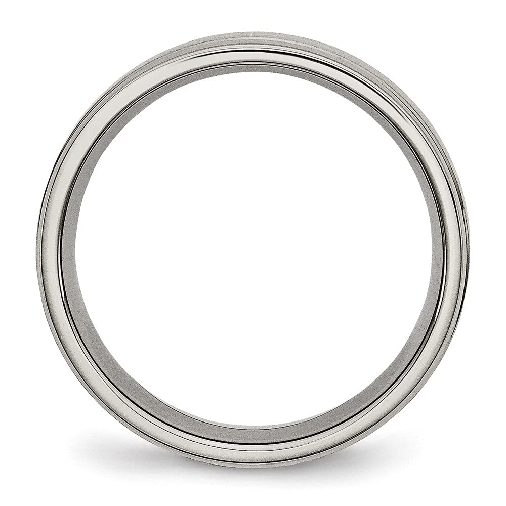 Premium Titanium Wedding Band Ring for Men - 6mm Brushed & Polished Finish with Ridged Edge Design - Durable & Comfortable for Everyday Wear - Perfect for Engagements, Anniversaries, and Special Occasions