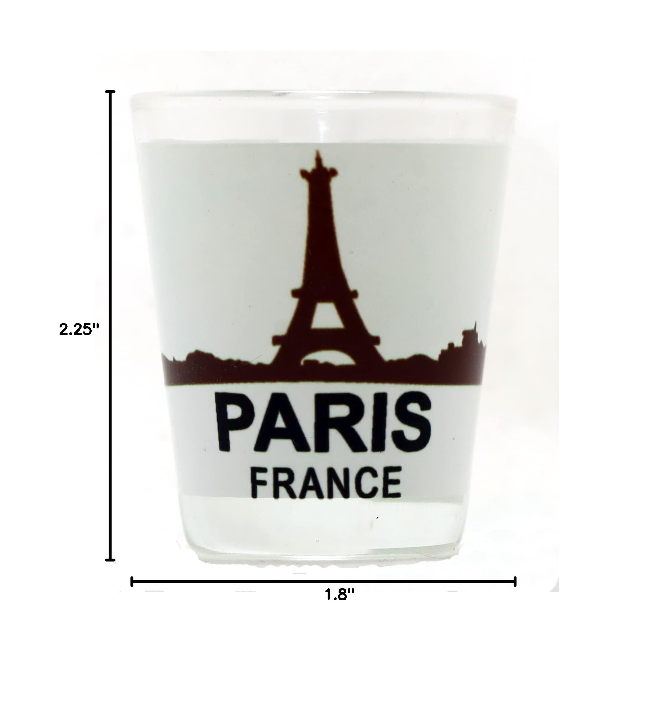 Paris France Eiffel Tower Sunset View Shot Glass - 2oz Souvenir Glass for Whiskey, Tequila & Cocktails - Perfect for Travel Lovers, Collectors & Party Favors
