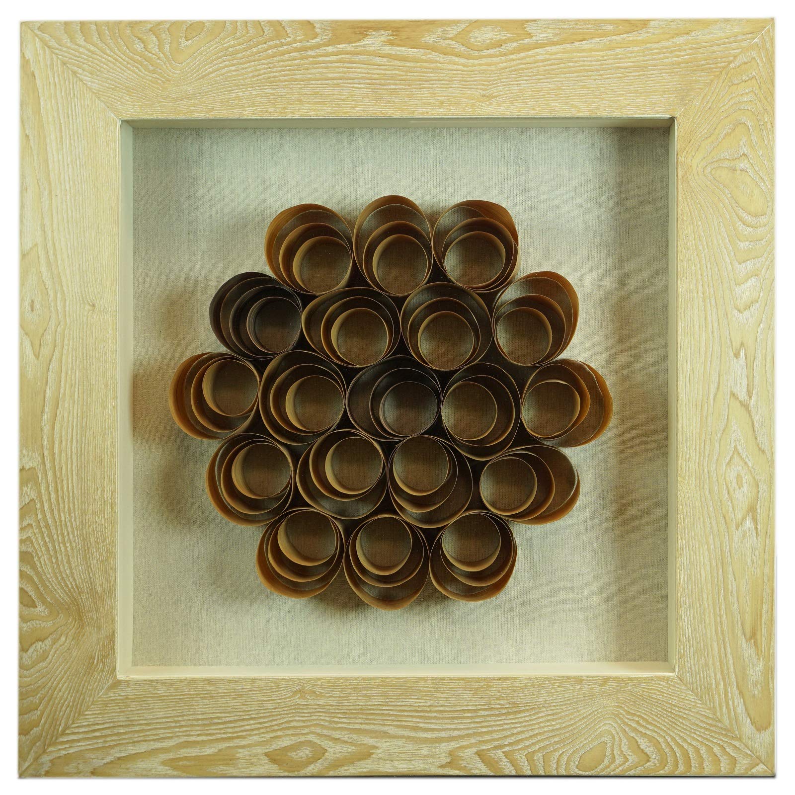 Handcrafted Wood Shavings Shadow Box Wall Art - Rustic Home Decor for Living Room, Bedroom & Office - Unique 3D Framed Wall Hanging for Modern Farmhouse Aesthetic