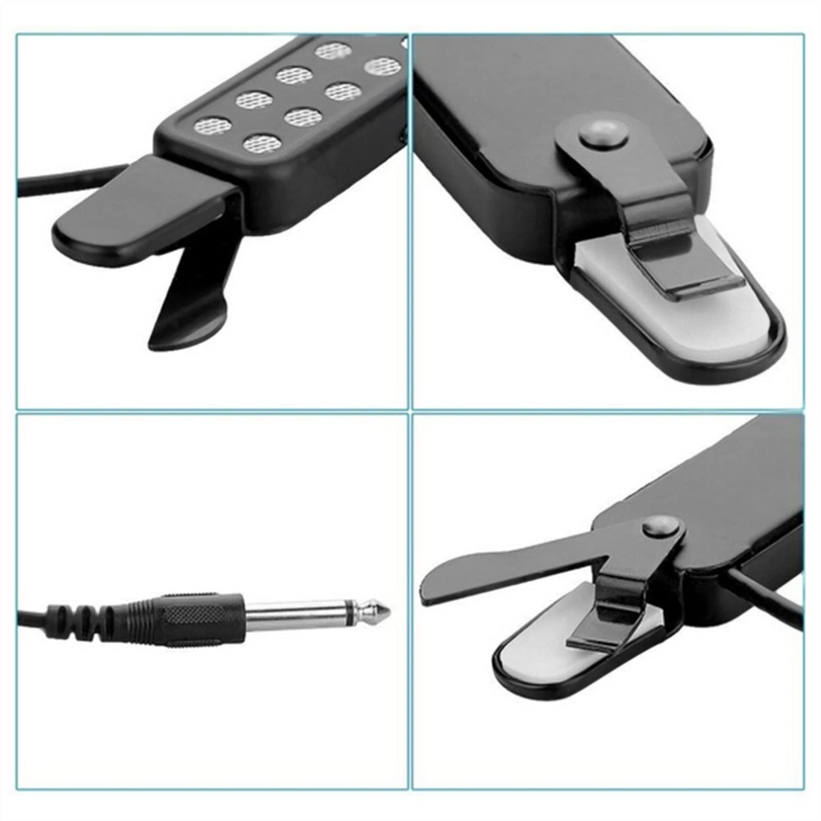 Acoustic Guitar Pickup - 12-Hole Clip-On Microphone with Wire Amplifier for Electric & Acoustic Guitars | Perfect for Live Performances & Studio Recording