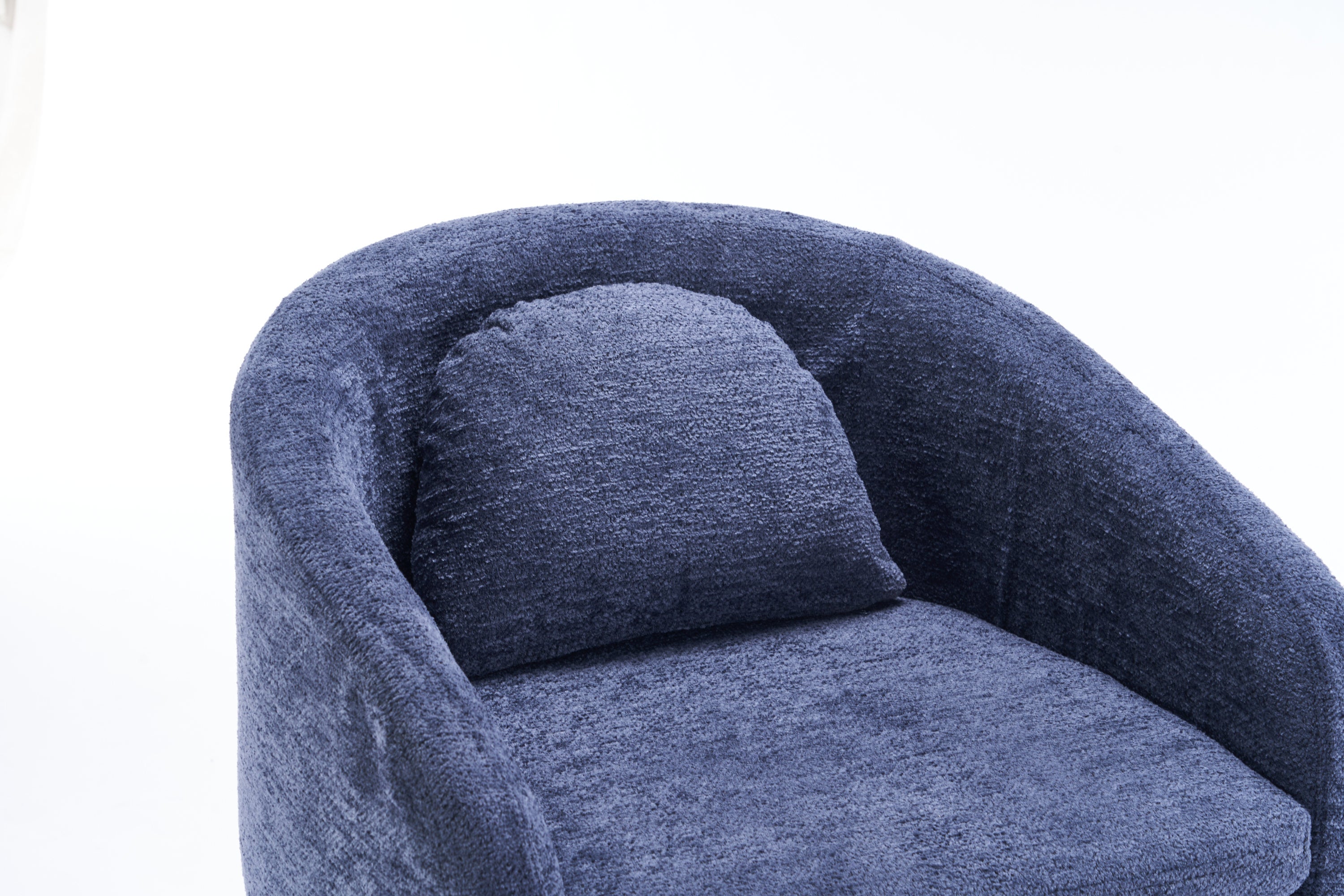 Blue Chenille Fabric Dining Armchair with Back Cushion & Universal Wheels - 1-Piece Set for Home, Office or Restaurant Use