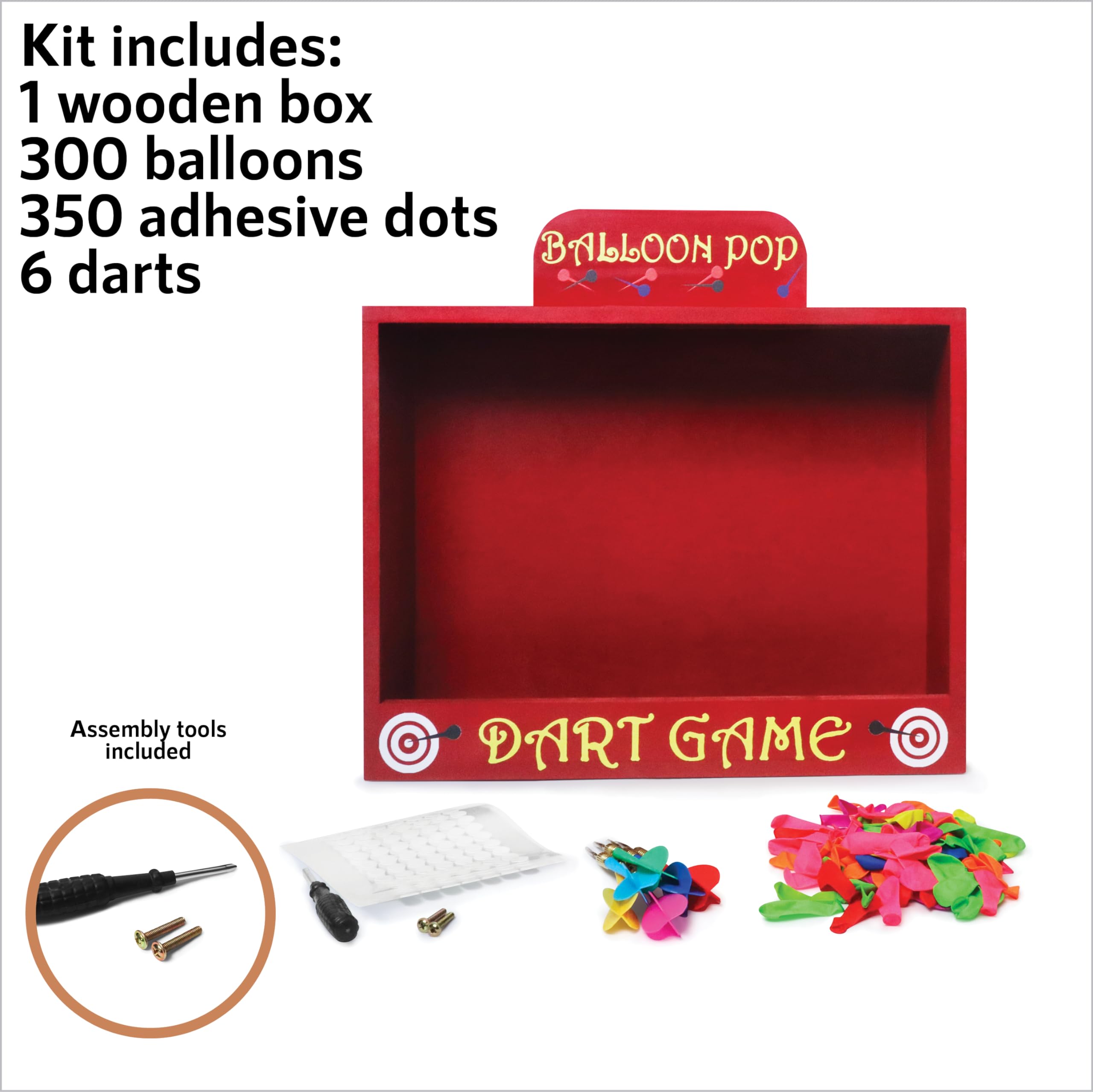 Premium Wooden Carnival Balloon Dart Game Set - 16.5