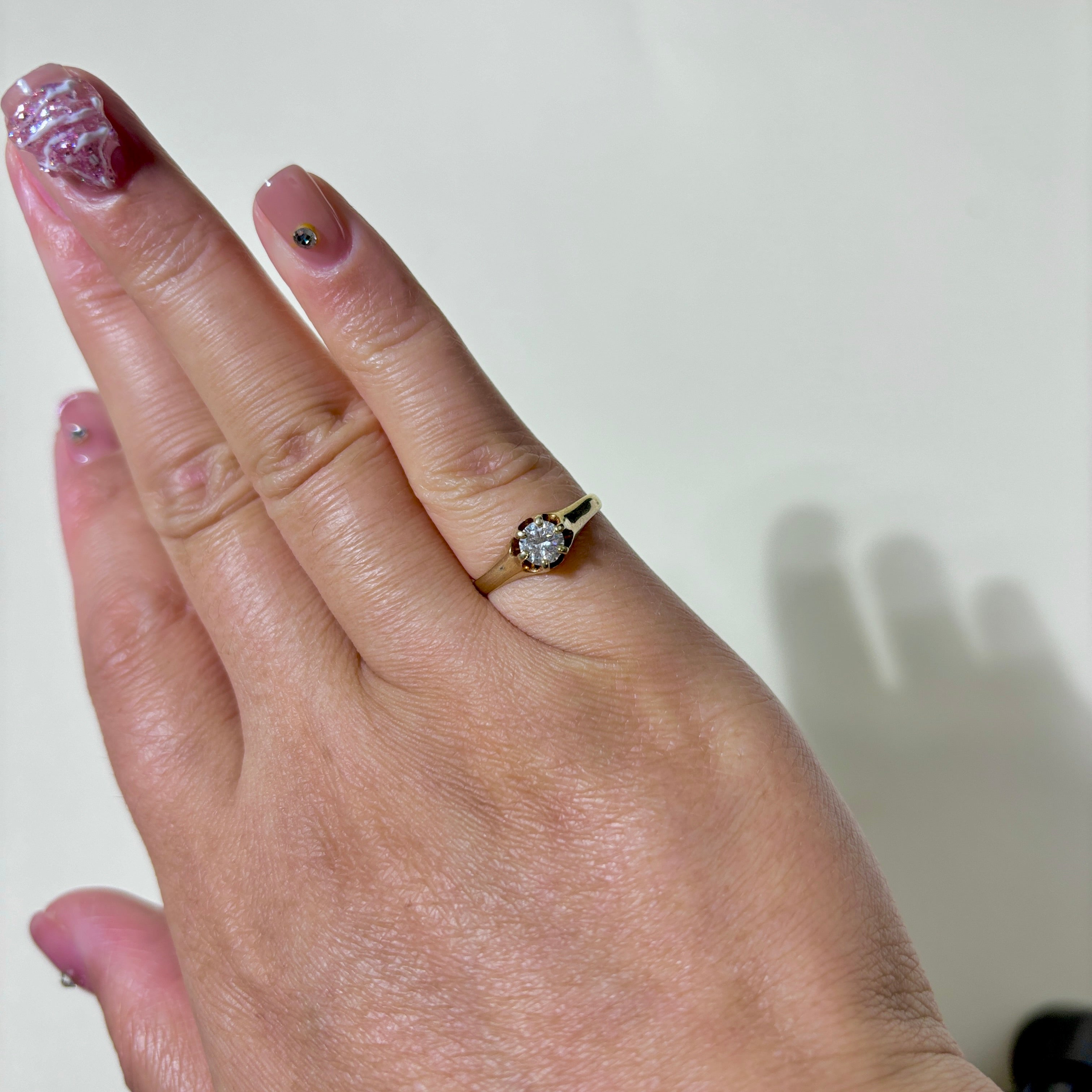 Vintage 14K Yellow Gold Solitaire Diamond Engagement Ring | 0.35ct Round Cut Diamond | Size 5.5 | Wedding Proposal, Anniversary Gift, Bridal Jewelry