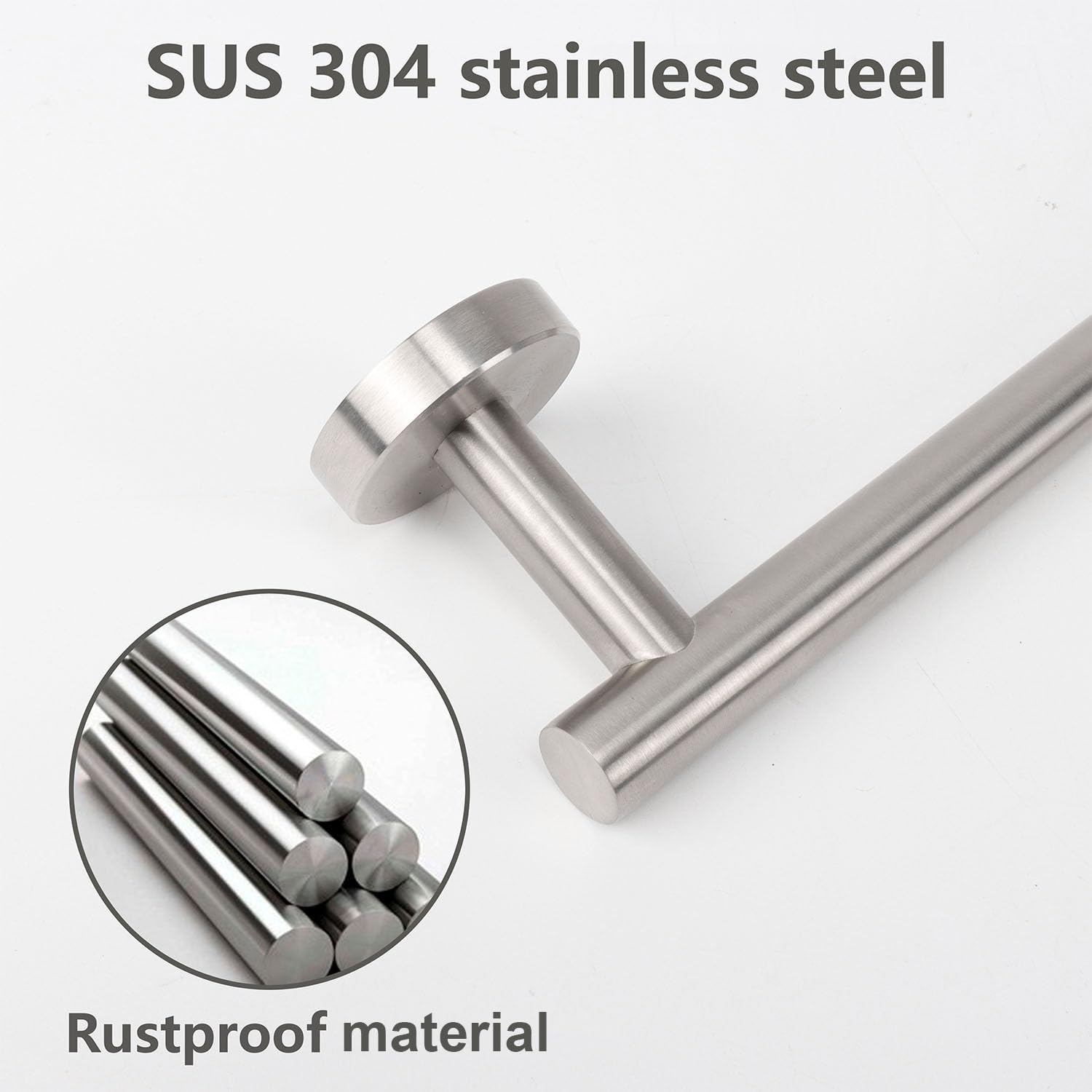 Premium TocTen 9-Inch Stainless Steel Towel Holder - Thickened SUS304 Brushed Nickel Wall Mounted Bathroom Towel Ring for Hand & Kitchen Towels - Durable & Rustproof for Home, Spa, or Gym Use
