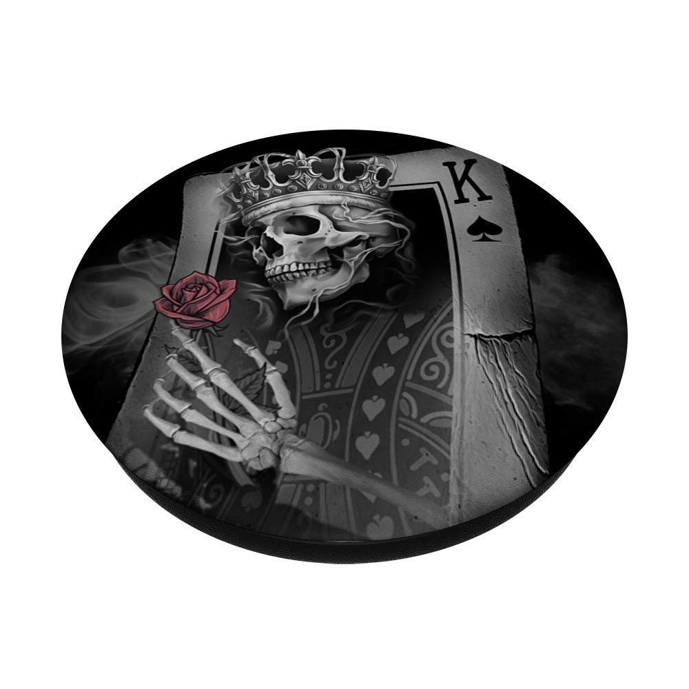 Skull King of Spades Phone Stand - PopSockets Grip & Stand for iPhone, Samsung & Tablets | Perfect for Gaming, Watching Videos & Hands-Free Calls