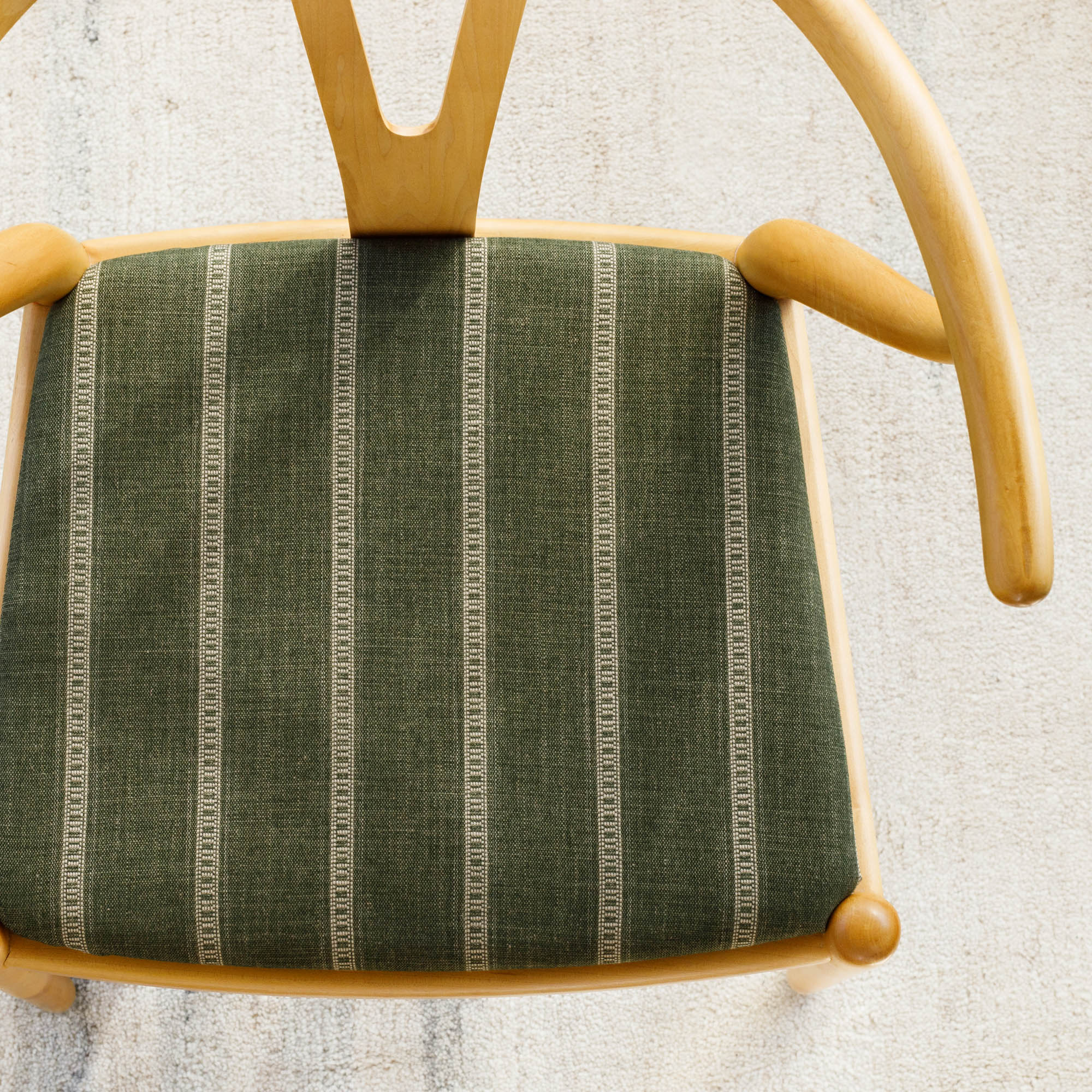 Brunswick Stripe Fabric - Soft Moss Green Upholstery Material for Sofas, Chairs & Home Decor | Premium Textile for DIY Projects & Interior Design