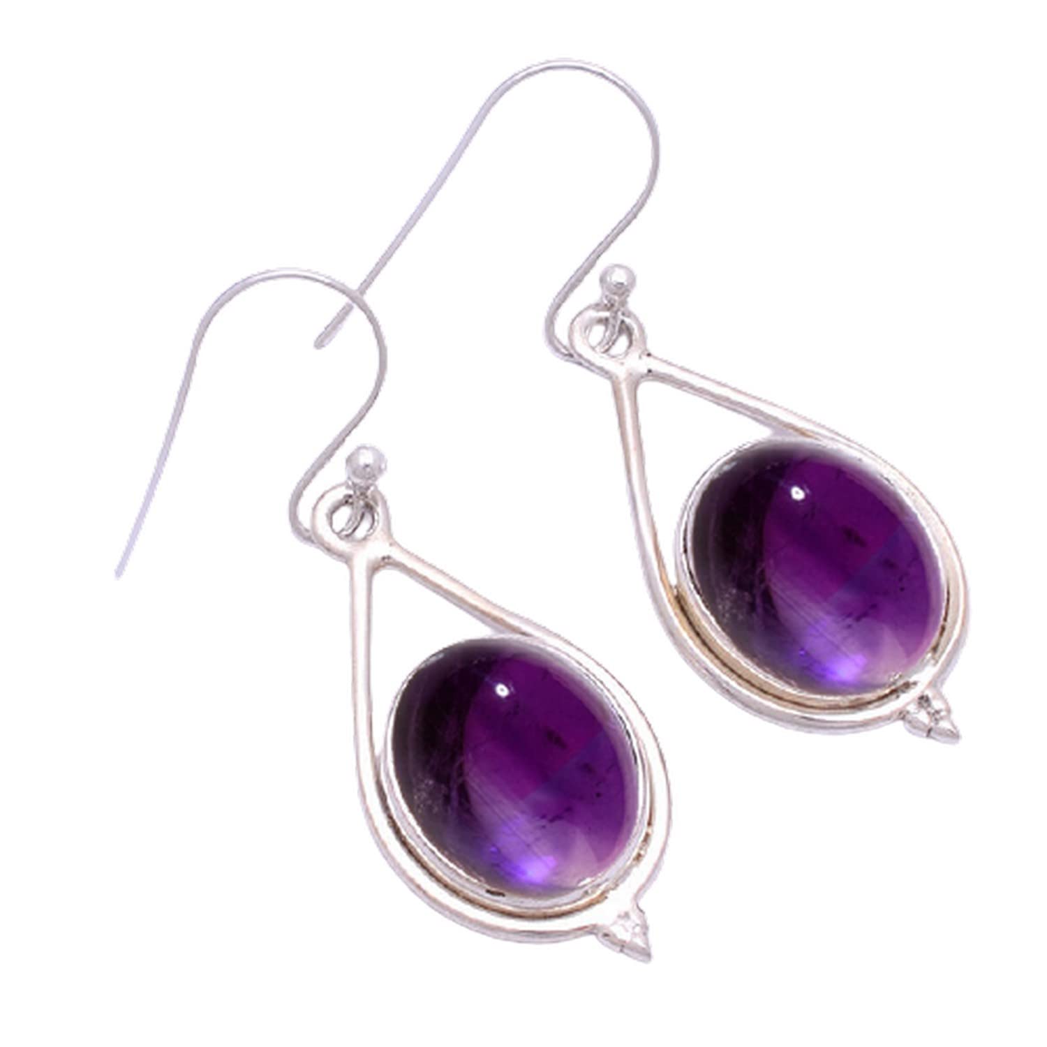 925 Sterling Silver Amethyst Drop Dangle Earrings for Women | Handmade Purple Gemstone Jewelry | Gift for Her, Birthday, Anniversary | Elegant Party & Wedding Accessories