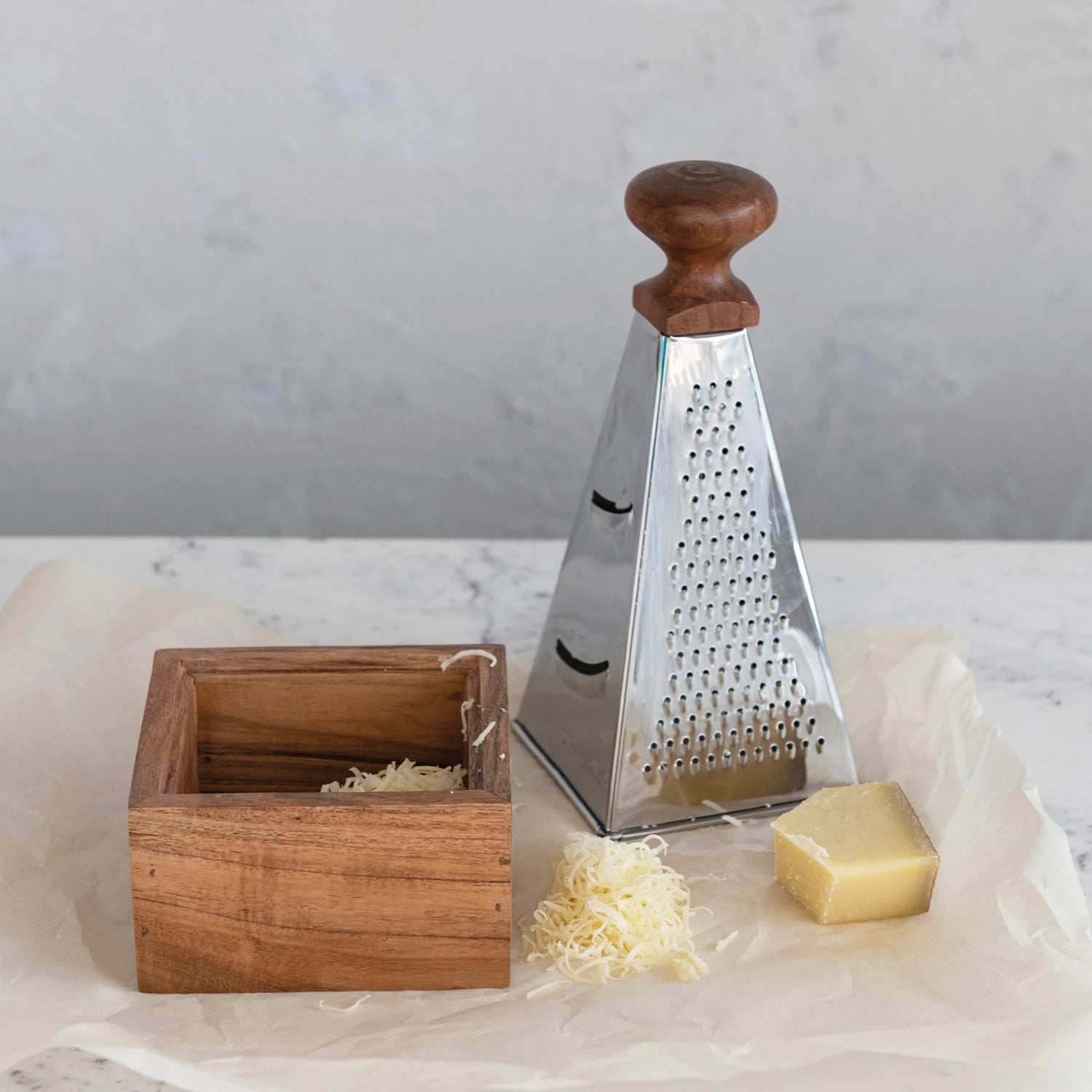 Premium Stainless Steel Grater - 4-Sided Multi-Function Kitchen Tool for Cheese, Vegetables & More - Perfect for Cooking, Baking & Food Prep