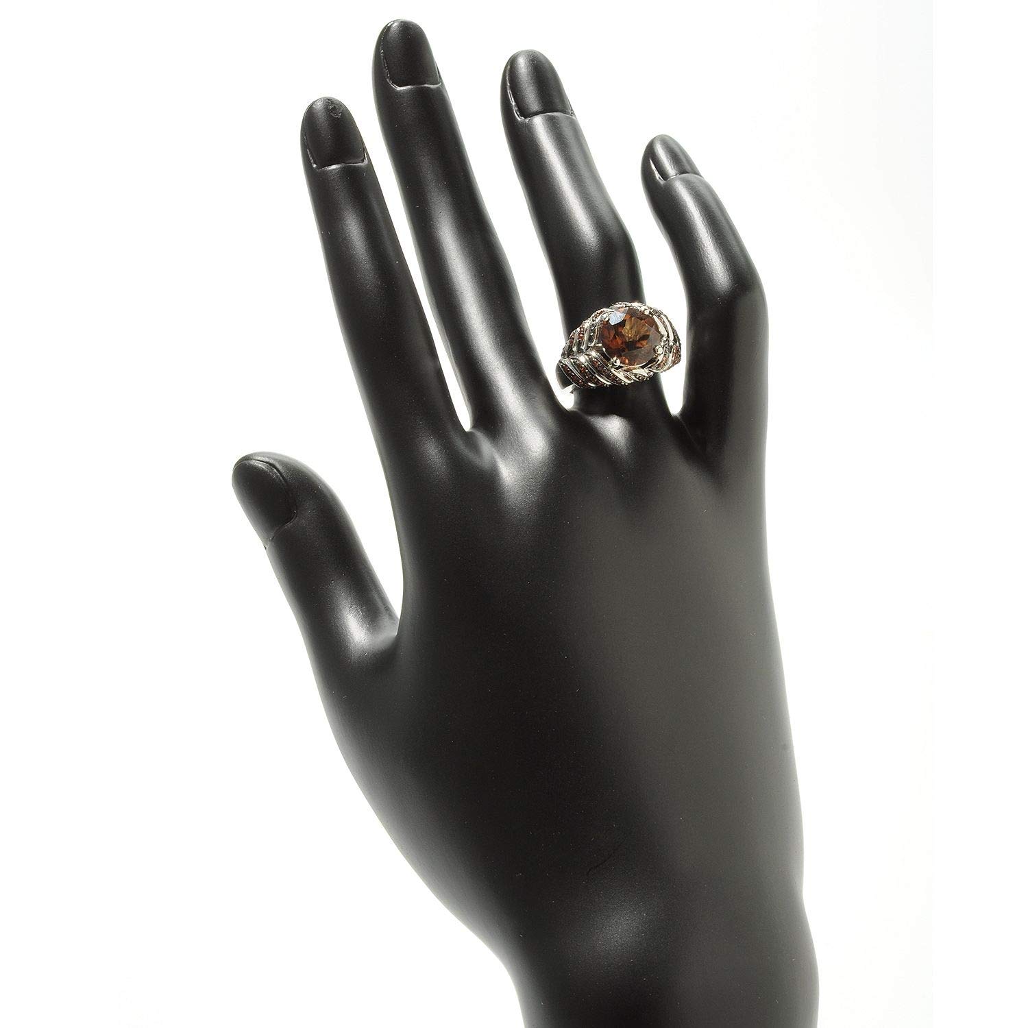 5.28 Carat Sterling Silver Chocolate Topaz Cocktail Ring - Elegant 10mm Round Gemstone Jewelry for Women, Perfect for Parties, Weddings & Evening Events