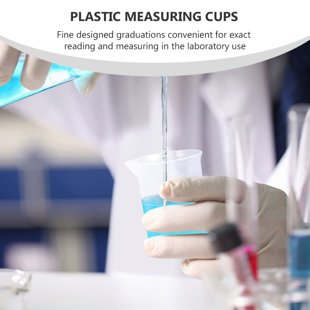 10-Piece Plastic Measuring Cups Set - Transparent Graduated Beakers for Kitchen, Baking & Lab Use - Essential Measuring Tools for Cooking, Mixing & Scientific Experiments