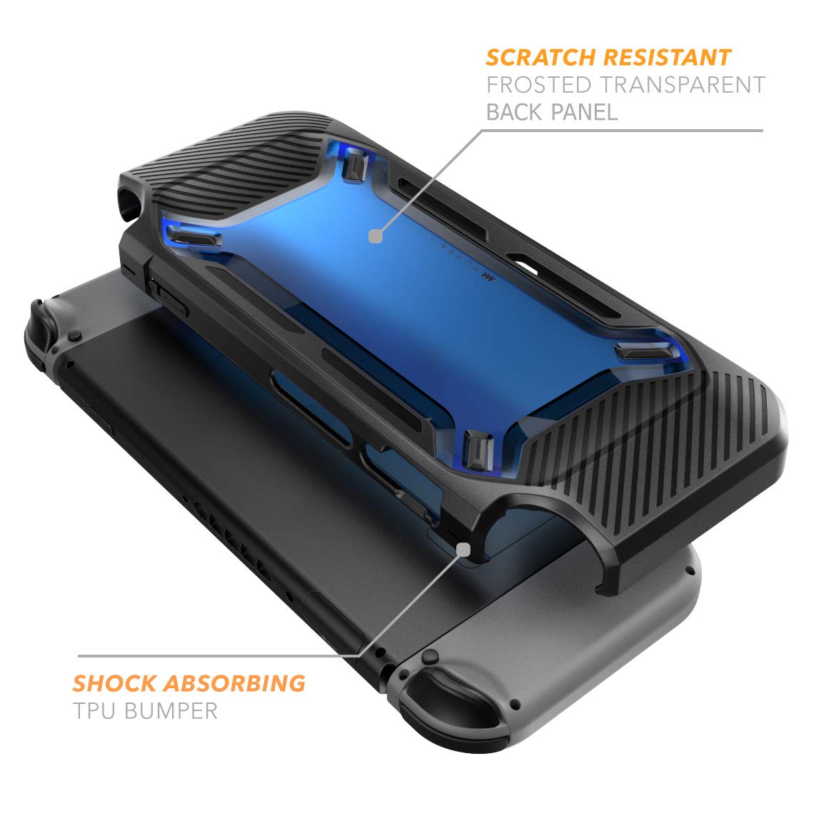 Premium Heavy Duty Slim Rubberized Snap-on Hard Case Cover for Nintendo Switch 2017 (Blue) - Shockproof Protection for Gaming On-The-Go, Travel & Everyday Use