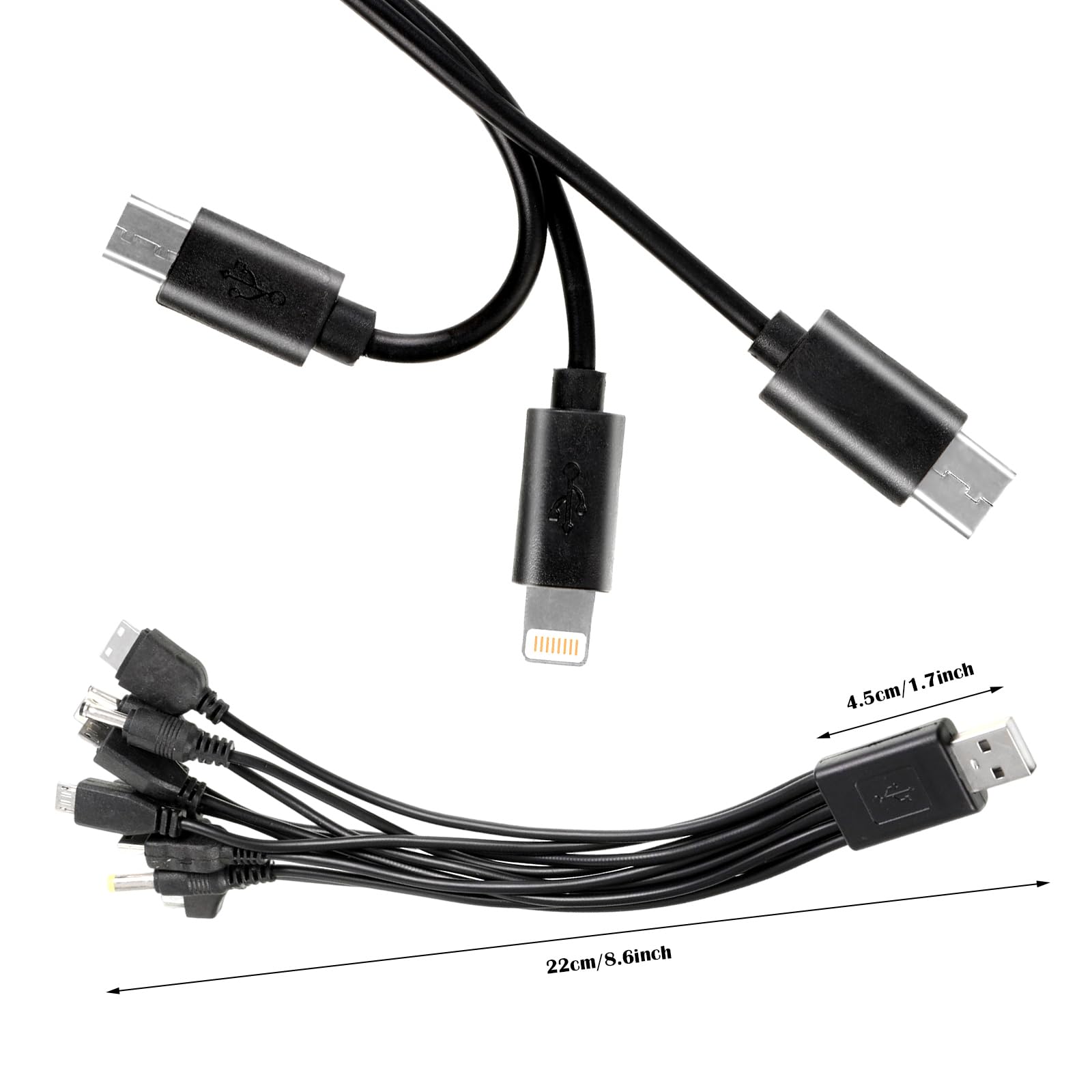 10-in-1 Universal Multi-Function Charging Cable - Compatible with iPhone, Samsung, LG, Sony, Nokia & More - Fast USB Charger for Smartphones, Tablets & Gaming Devices - Perfect for Home, Office & Travel Charging Needs
