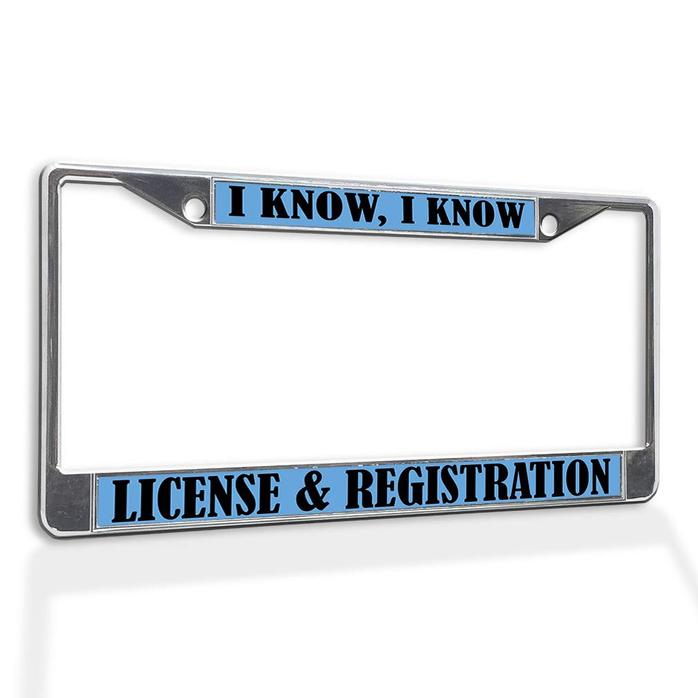 Premium Metal Insert License Plate Frame - Weatherproof & Durable Car Accessories with Chrome Finish & 2 Holes - Perfect for Vehicle Registration & Customization - Ideal for Cars, Trucks & SUVs