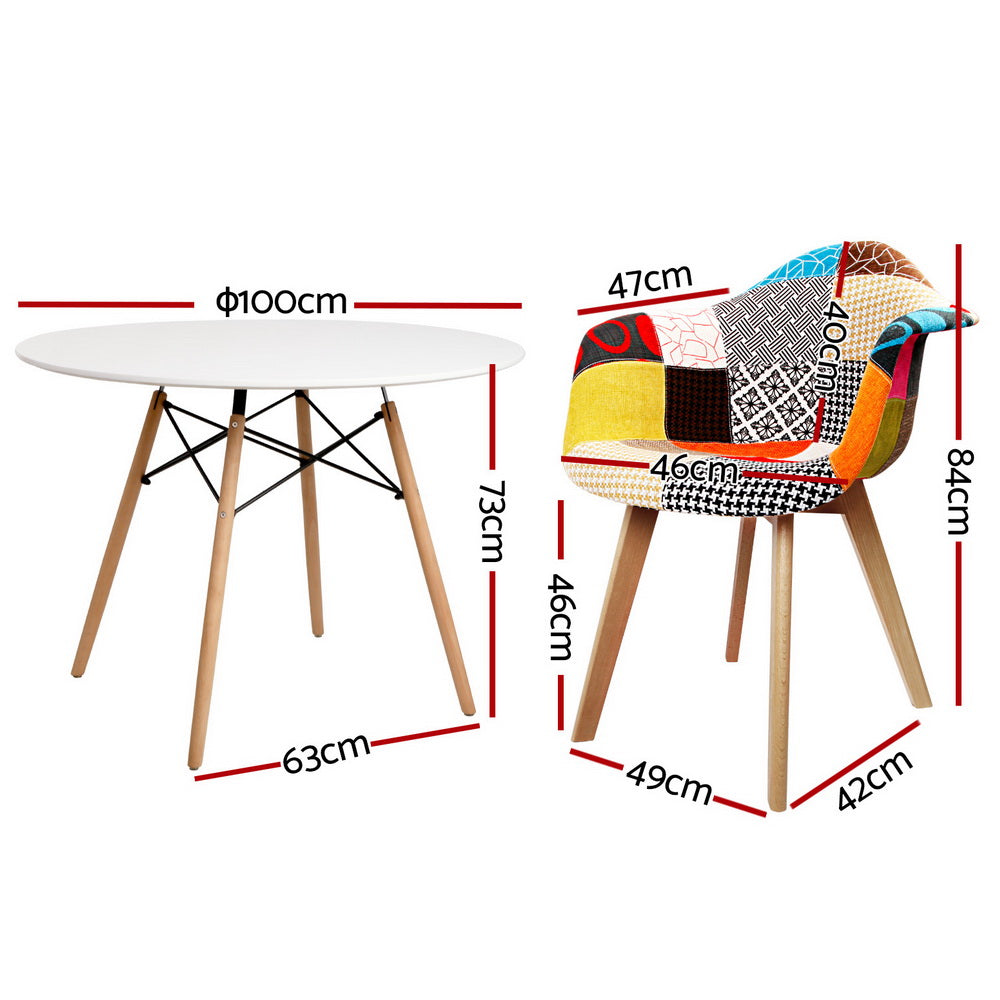 Artiss 5-Piece Dining Table and Chairs Set - Modern White Kitchen Furniture for Small Spaces | Perfect for Breakfast Nook, Apartment Dining, and Family Gatherings