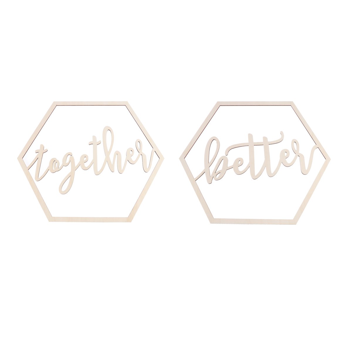2pcs Hexagon Wedding Chair Signs - Wooden Hanging Decor for Bride and Groom - Rustic Wedding Party Supplies - Perfect for Ceremony Seating & Reception Decorations