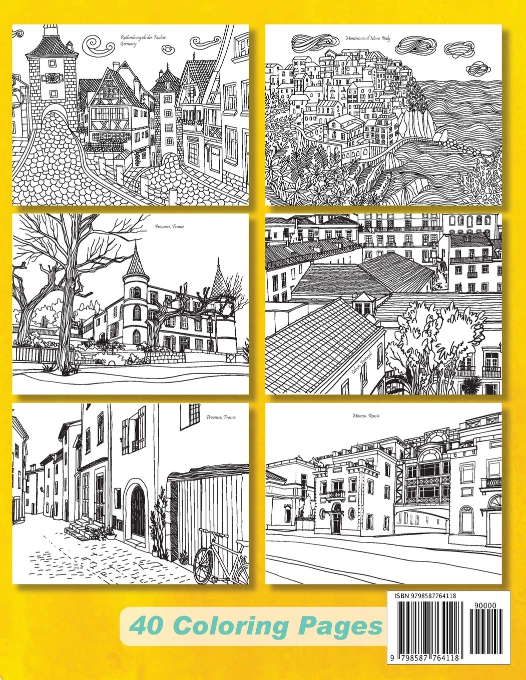 Cityscape Coloring Book With European Cities: Architecture Coloring Book For Adults | Relaxing Stress Relief & Creative Hobby | Perfect for Travel Lovers & Urban Sketching Enthusiasts
