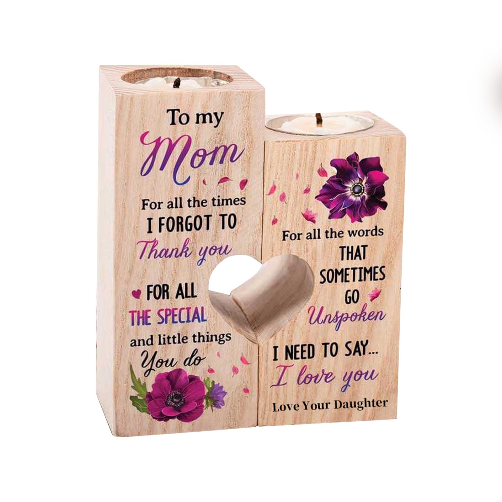 Wooden Fireplace Candle Holder Stand - Holiday & Party Decorations - Rustic Tea Light Home Decor for Christmas, Weddings & Cozy Nights (One Size)